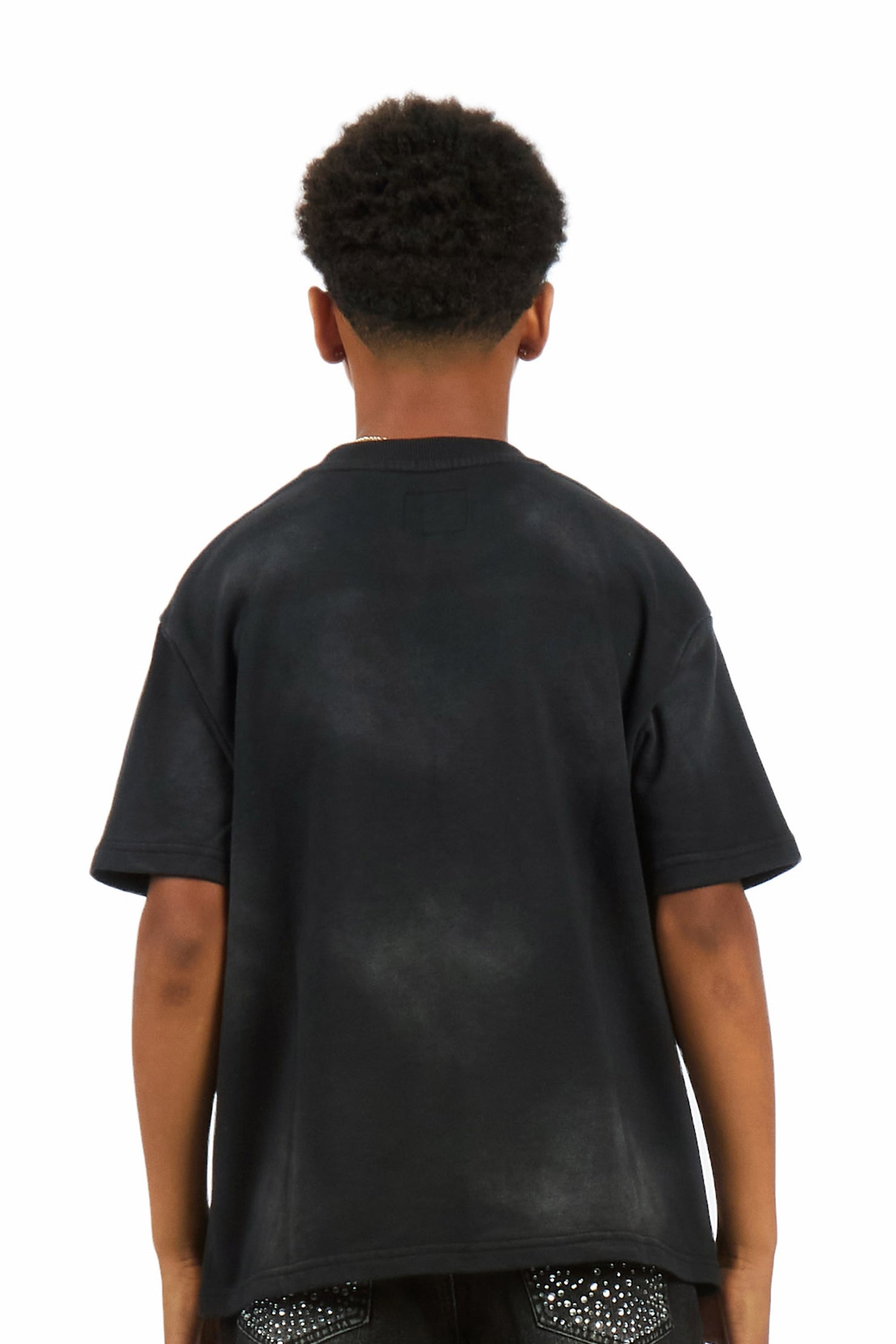 Boys Quin Black French Terry T-Shirt