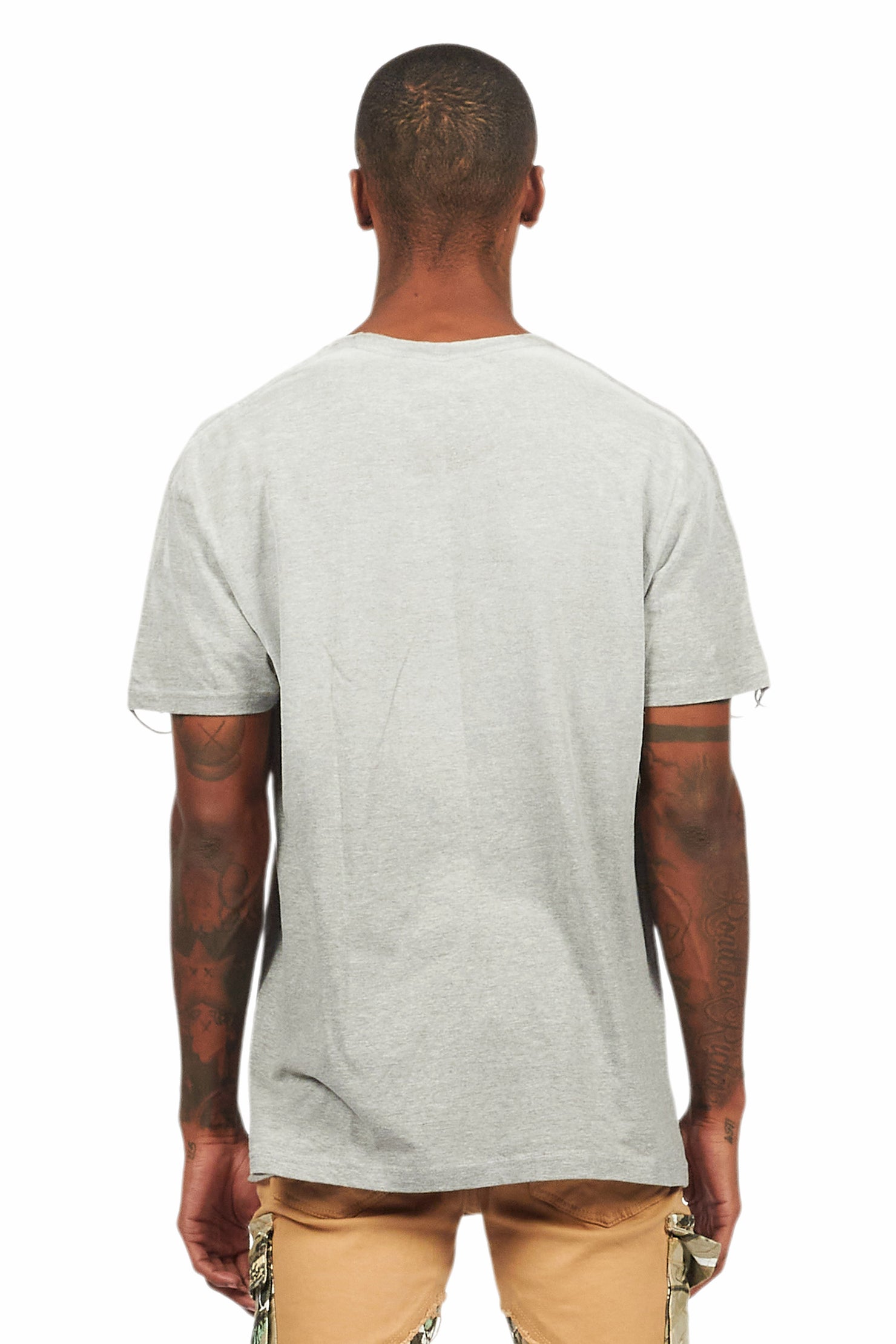 Deiter Heather Grey Oversized Graphic T-Shirt