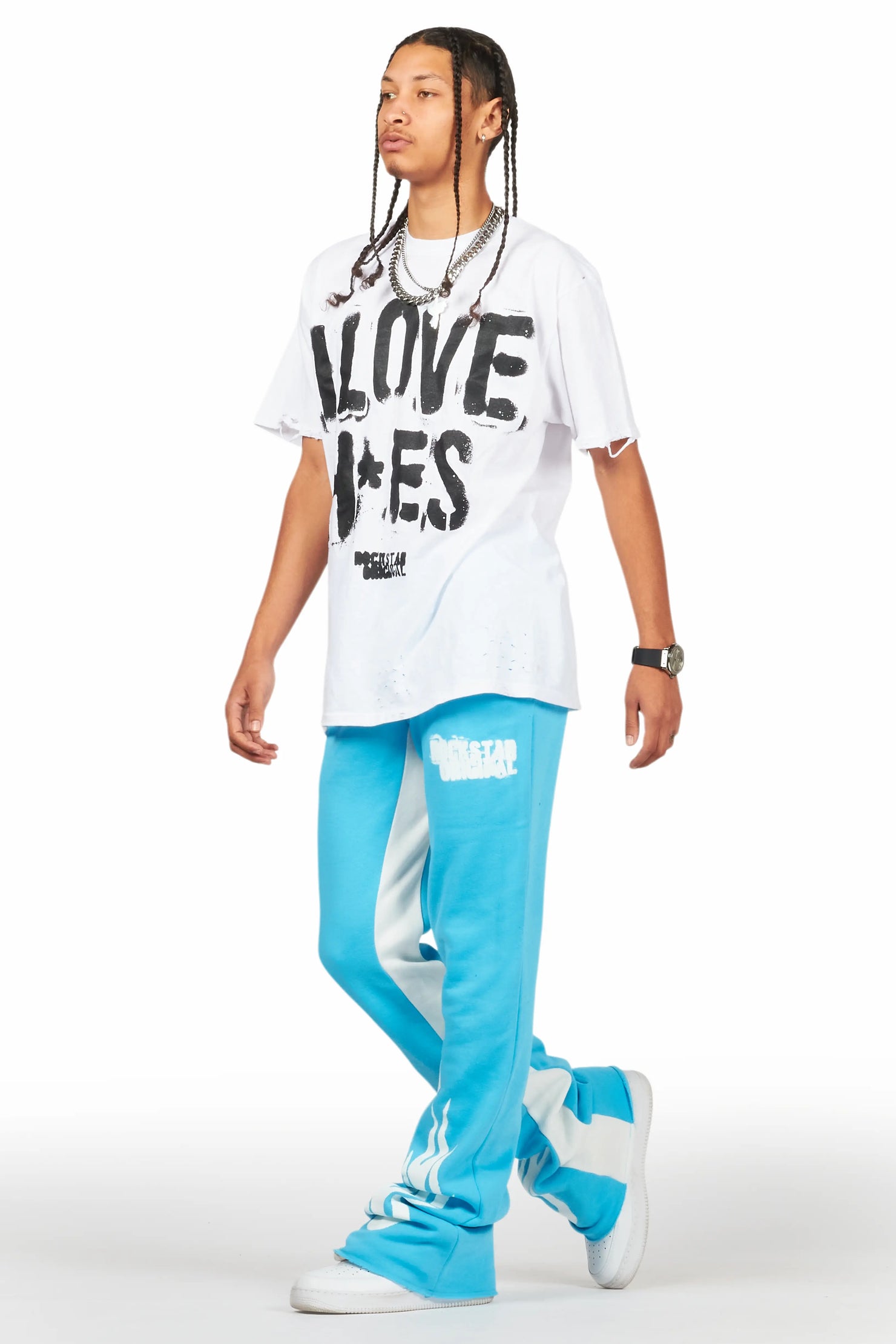 Banyan Blue Graphic Baggy Pant