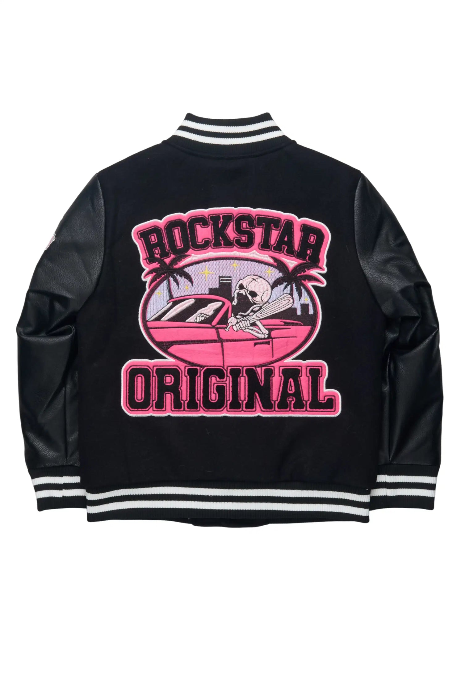 Girls Jermika Black Oversized Varsity Jacket
