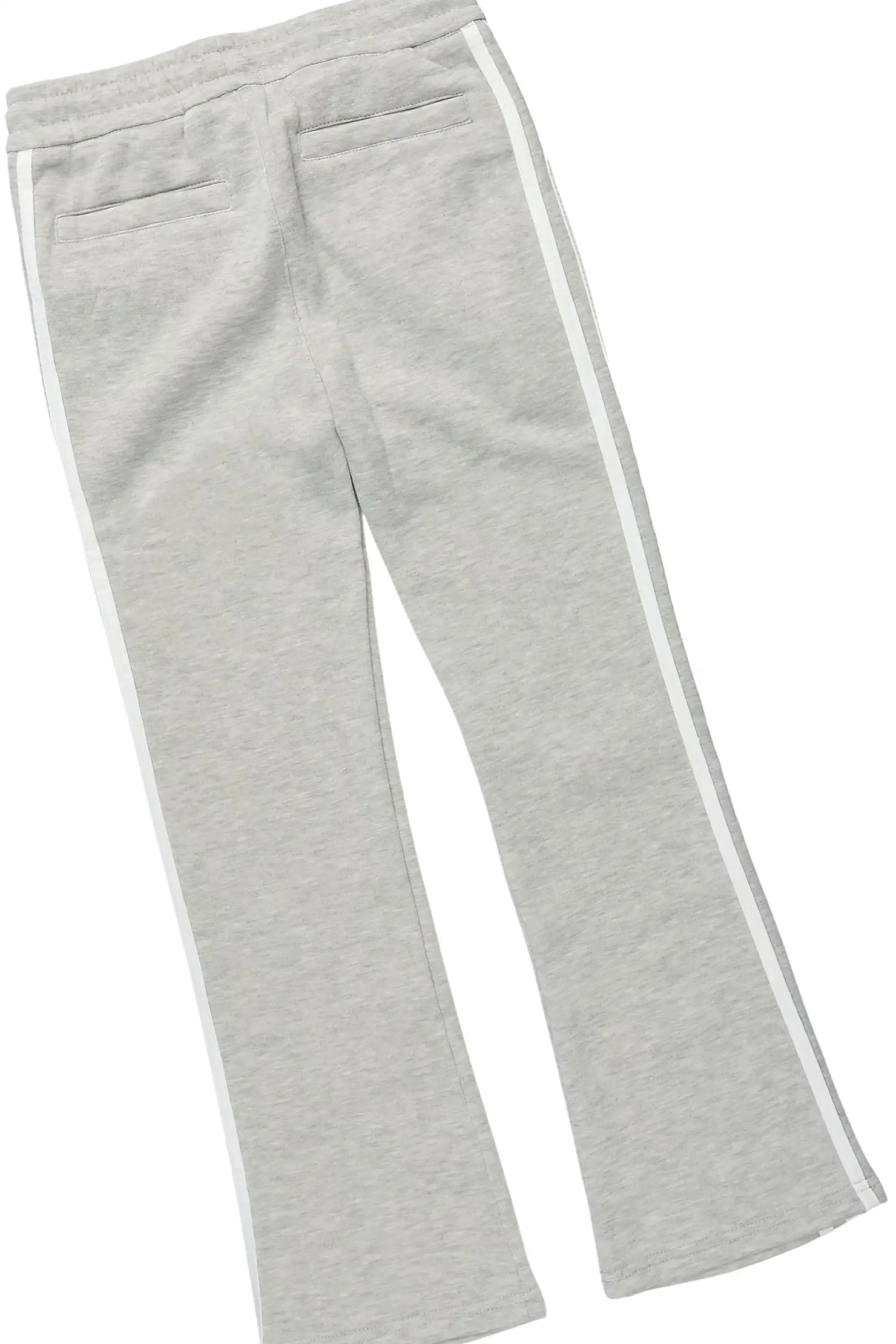 Boys Korrit White/Grey T-Shirt Stacked Pant Set