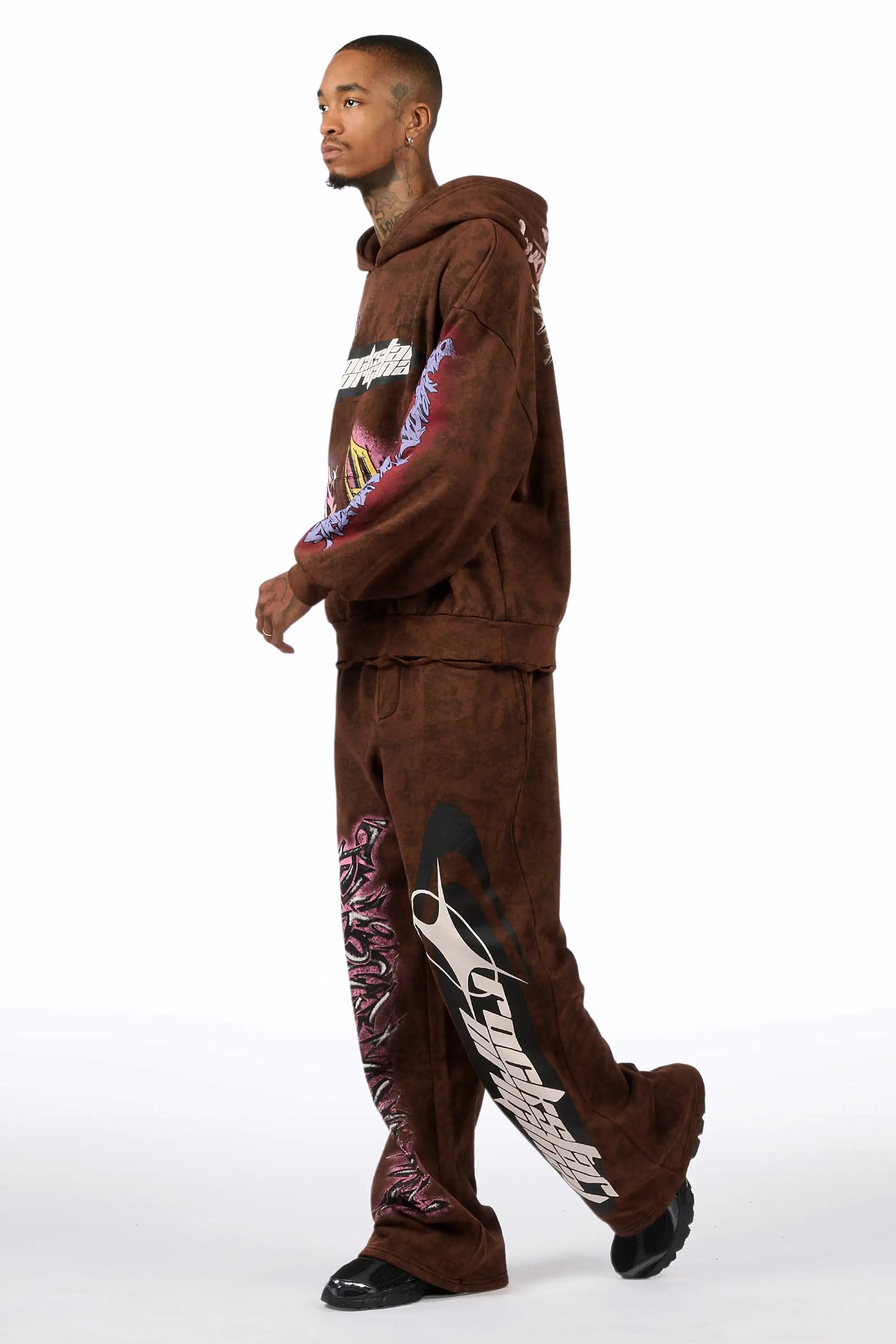 Bleka Brown Hoodie/Baggy Pant Track Set
