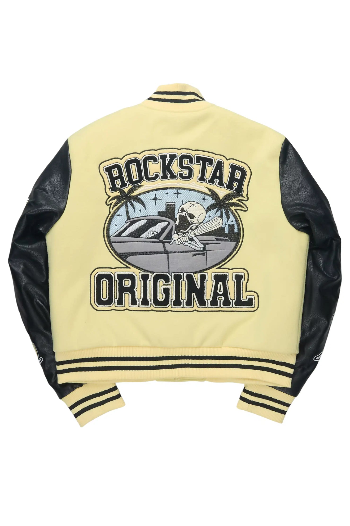 Jermika Black/Yellow Oversized Varsity Jacket