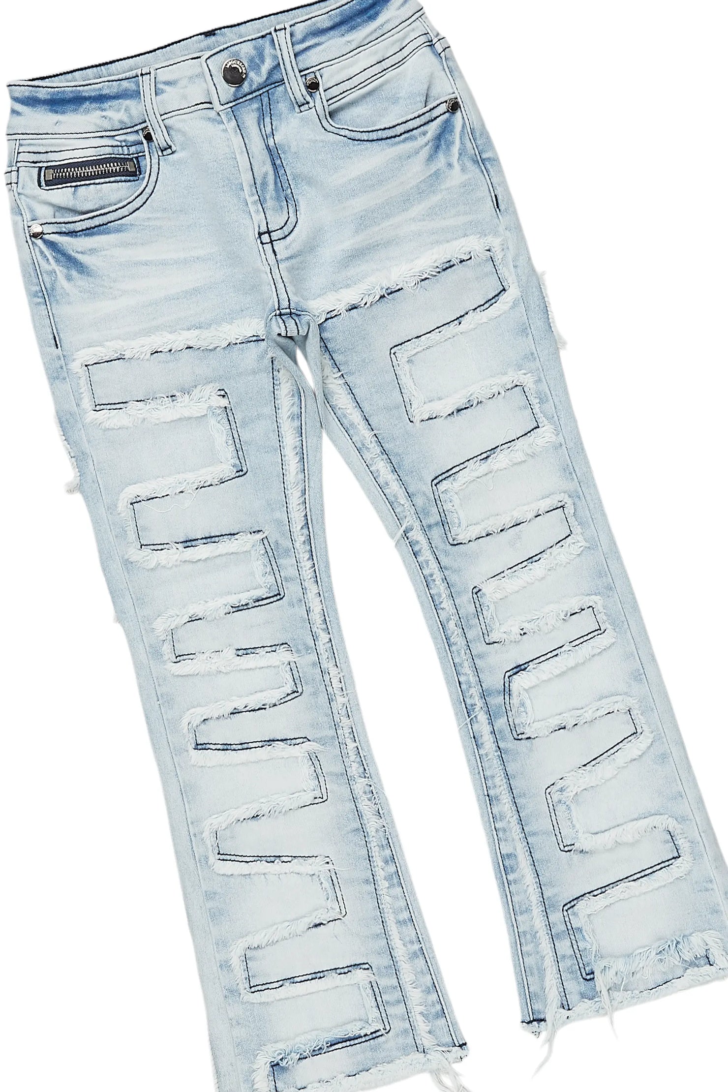 Boys Aiden Red Hoodie/Stacked Flare Jean Set