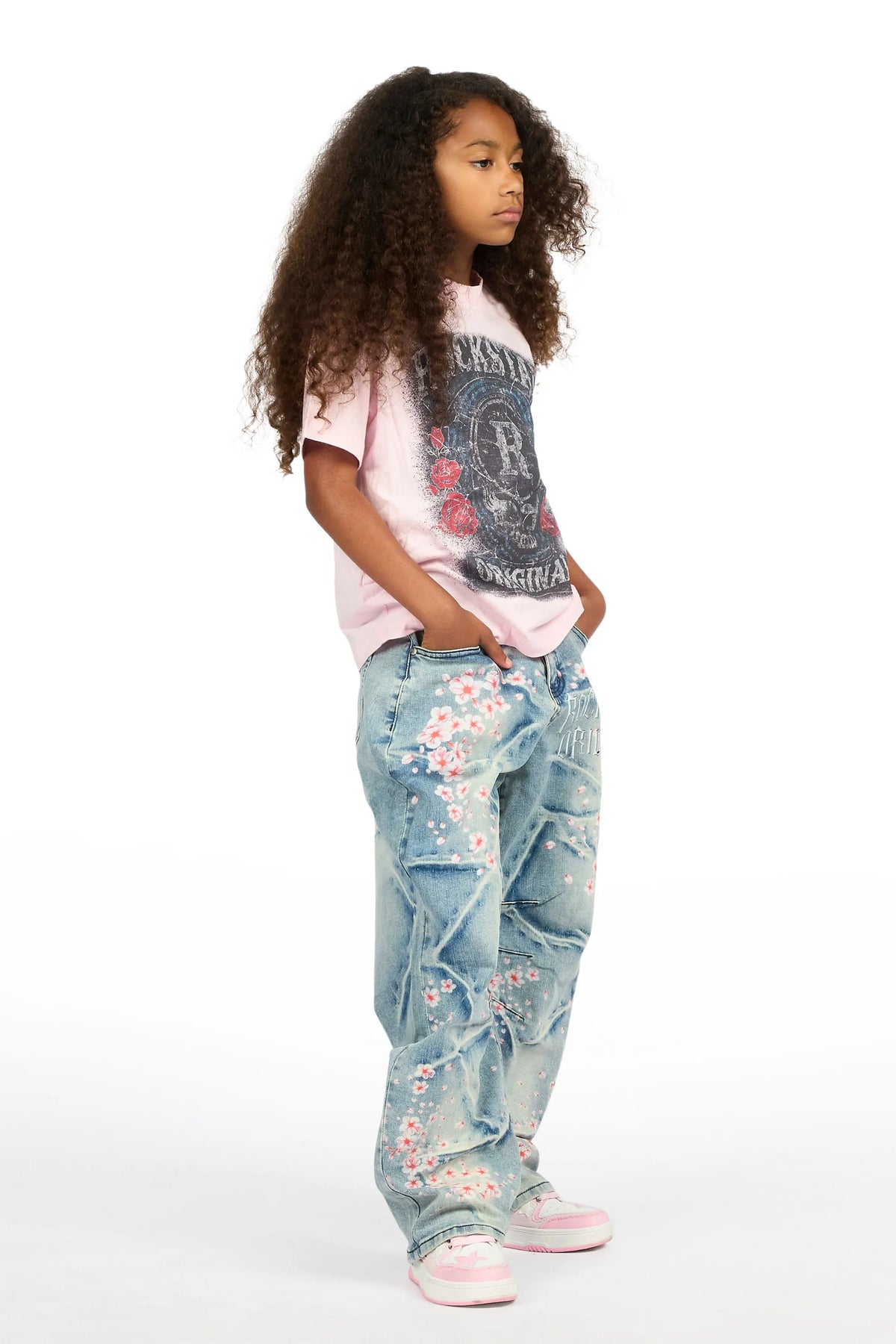 Girls Finna Blue Barrel Fit Jean