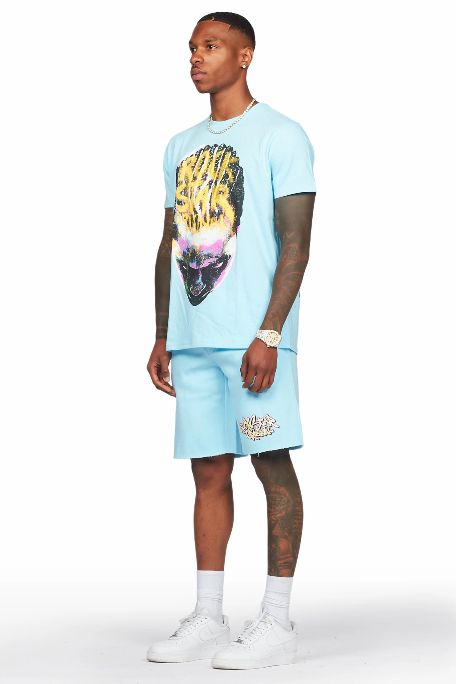Hair Baby Blue T-Shirt/Short Set