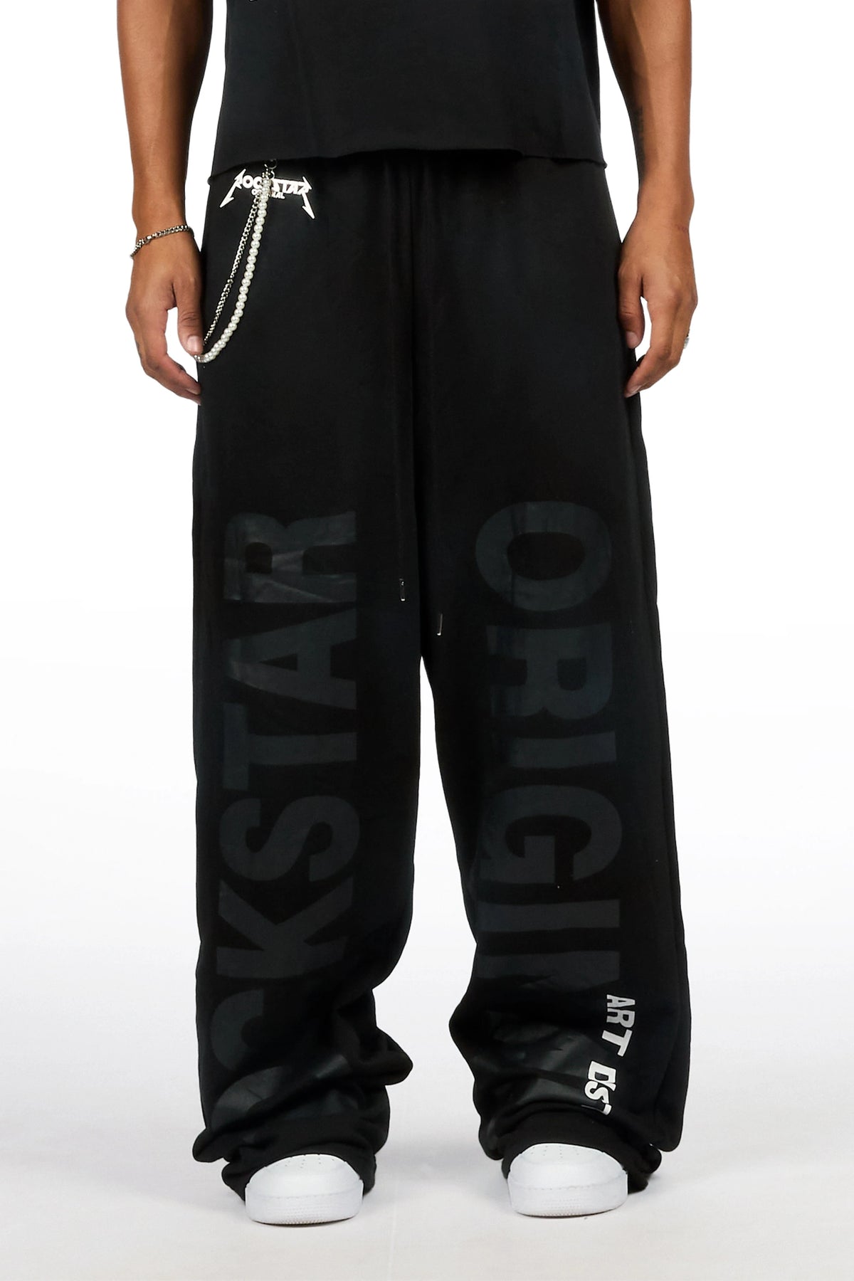 Hazy Black Chain Baggy Fit Pant