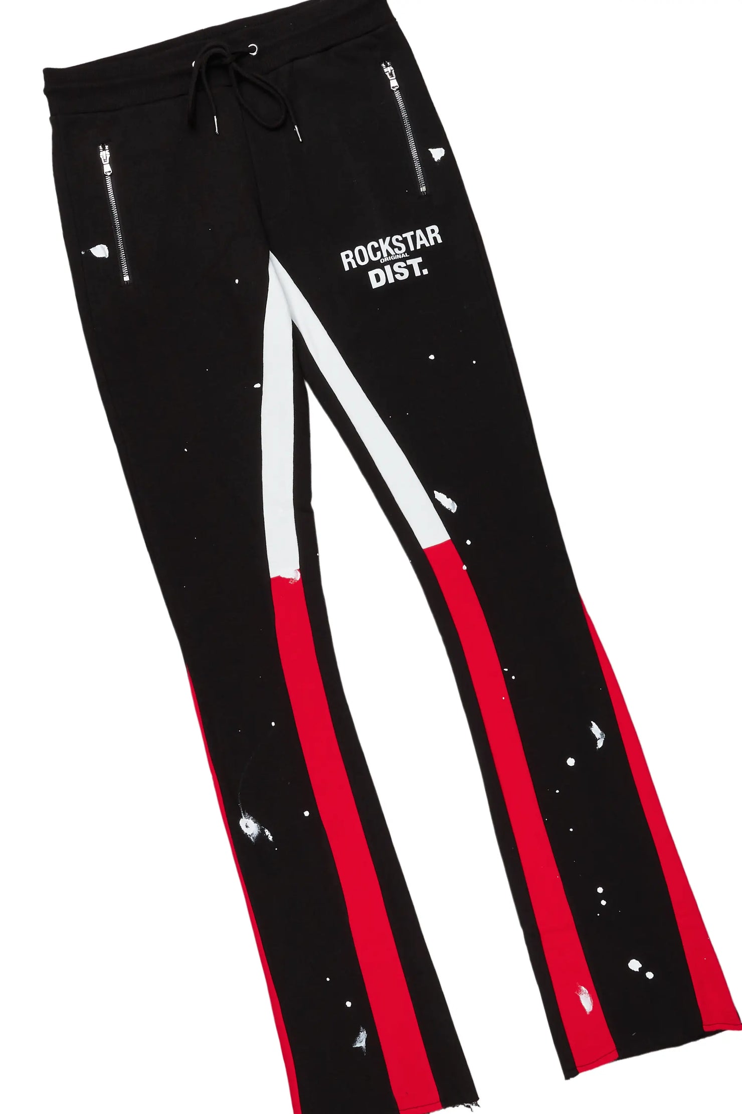 Raffer Black/Red Hoodie/Stacked Flare Pant Set