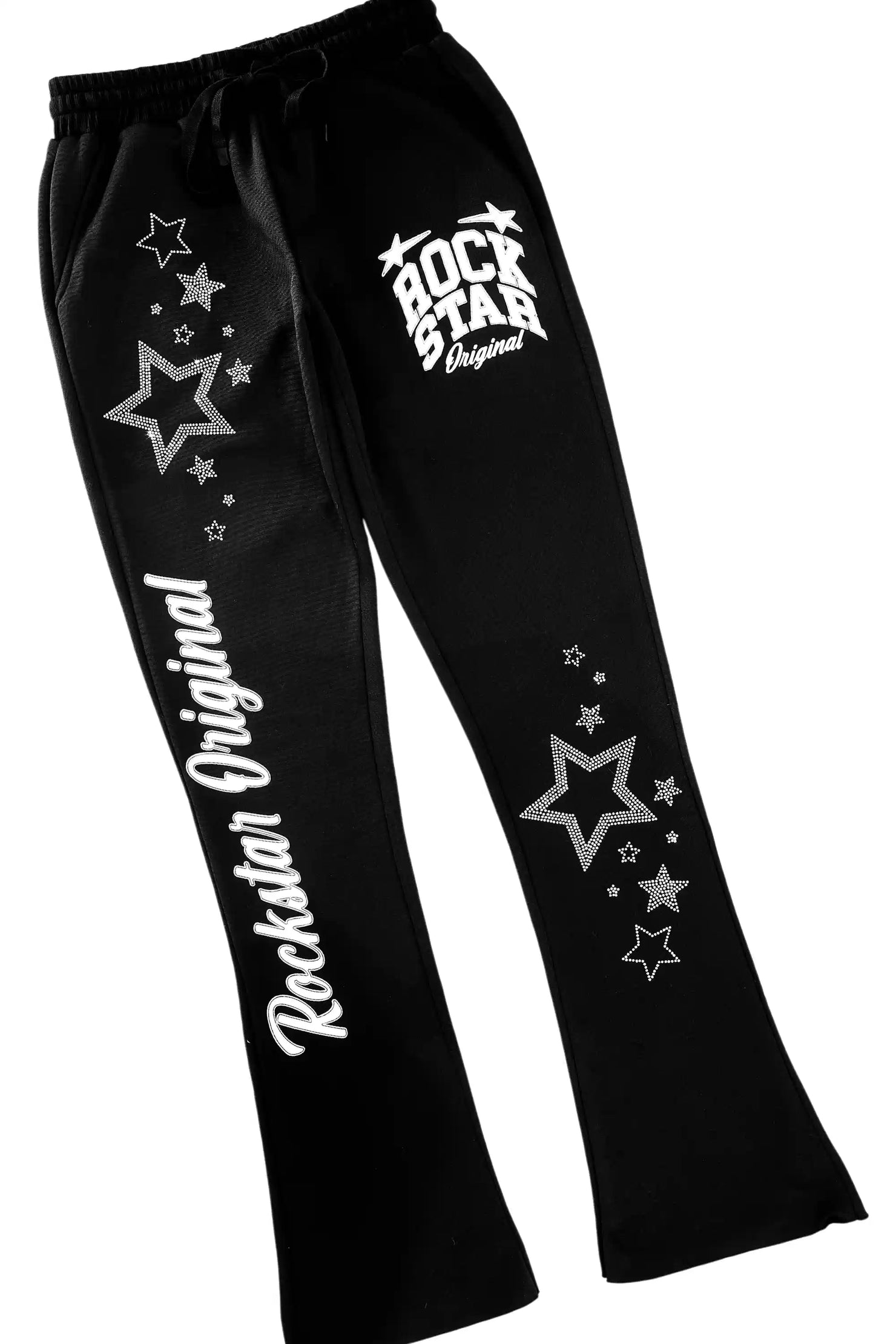 Flaveya Black Rhinestone Stacked Track Set