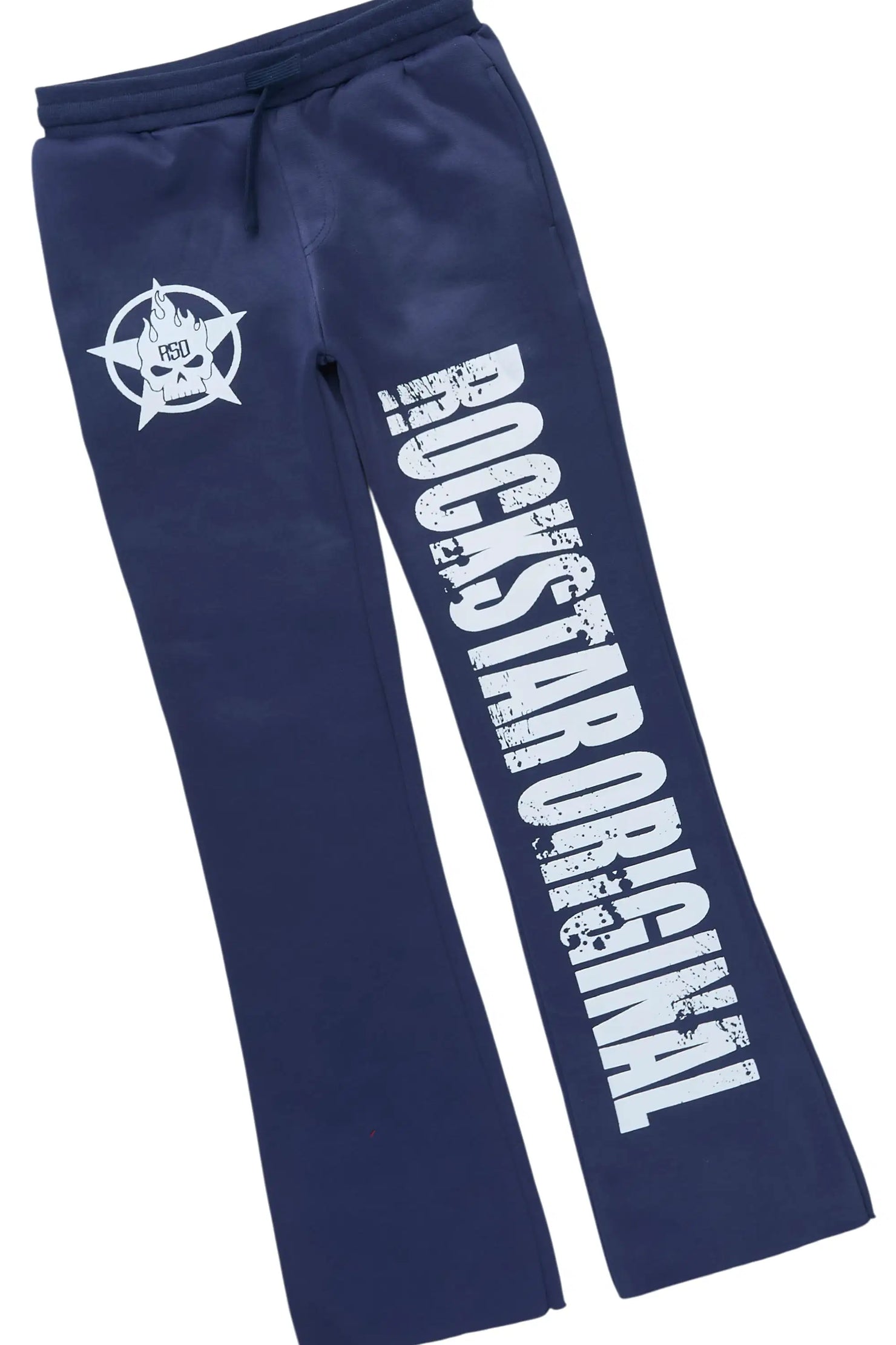 Boys Keve Navy Hoodie Stacked Track Pant Set