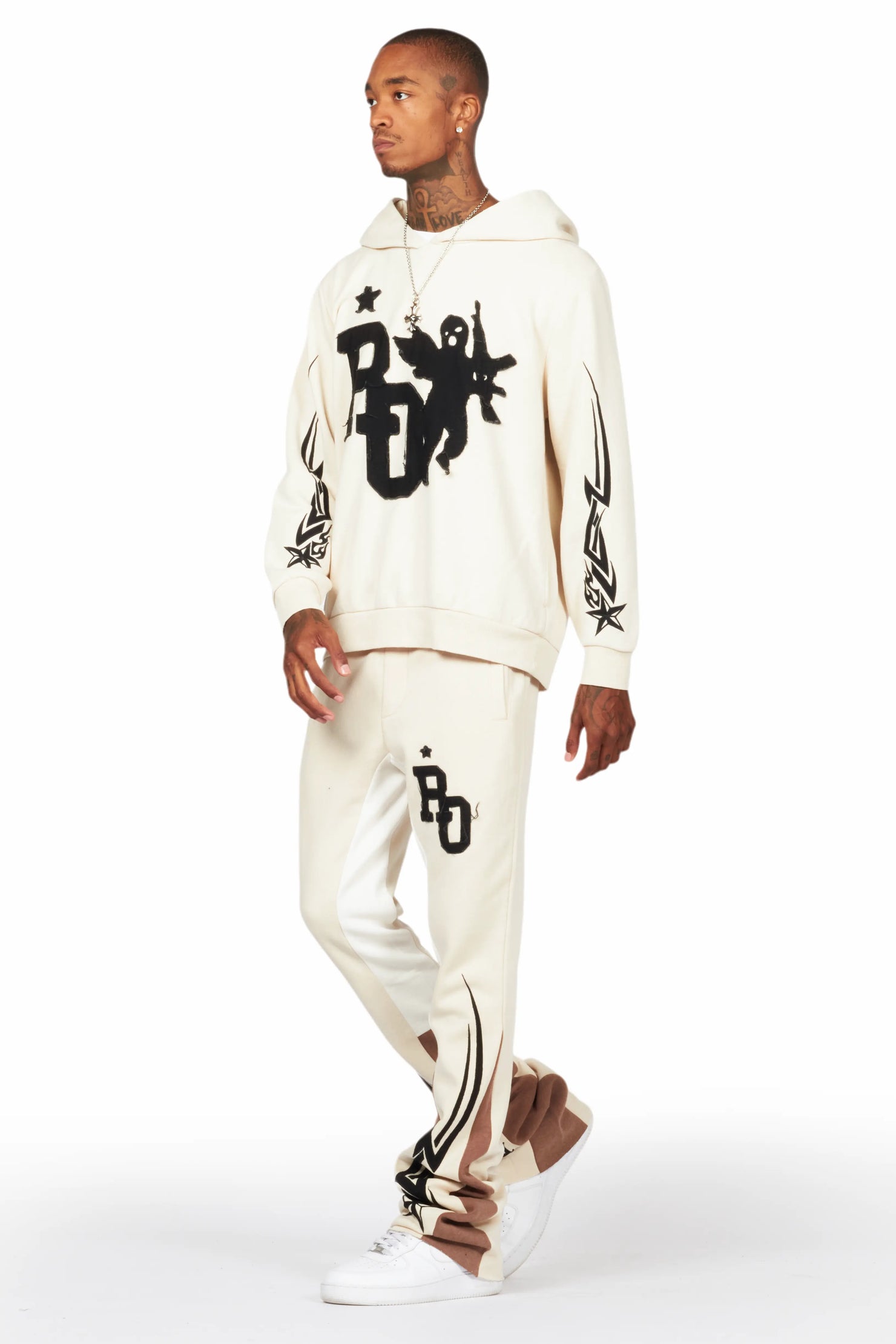 Pluton Beige Patchwork Stacked Track Set