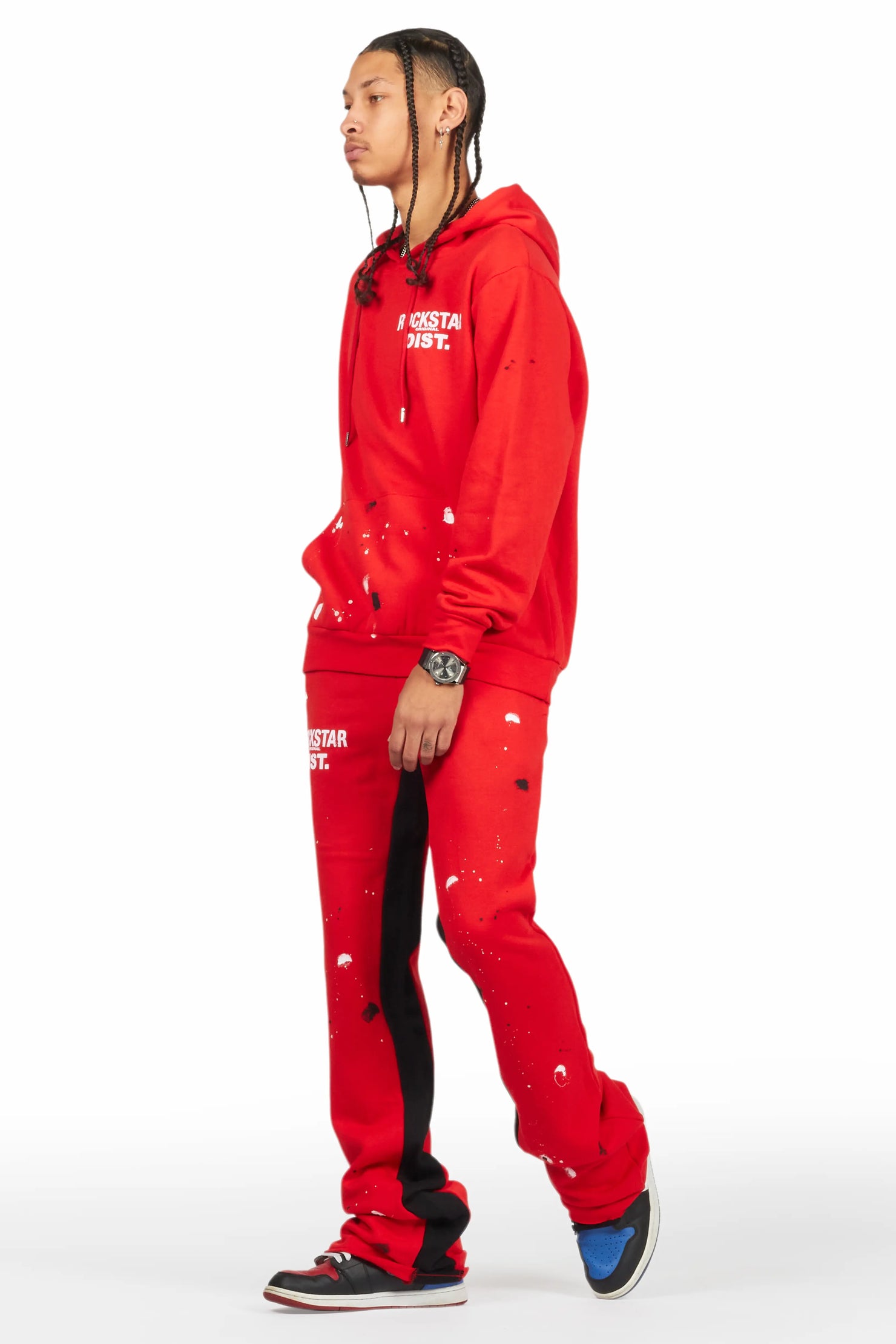 Jaco Red Hoodie Baggy Fit Pant Track Set