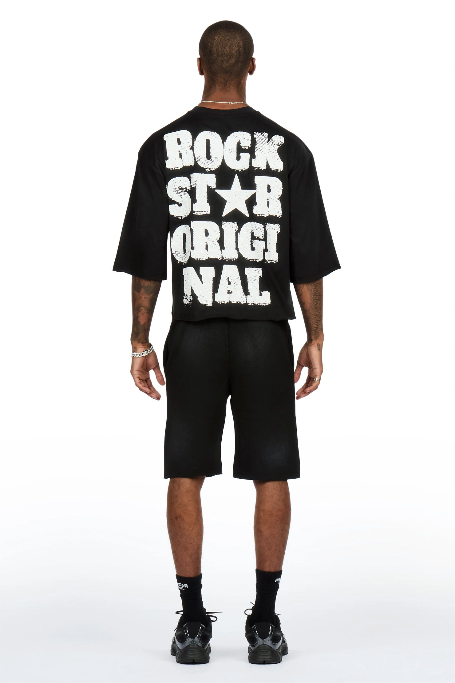 Dazzle Black Rhinestone T-Shirt/Short Set
