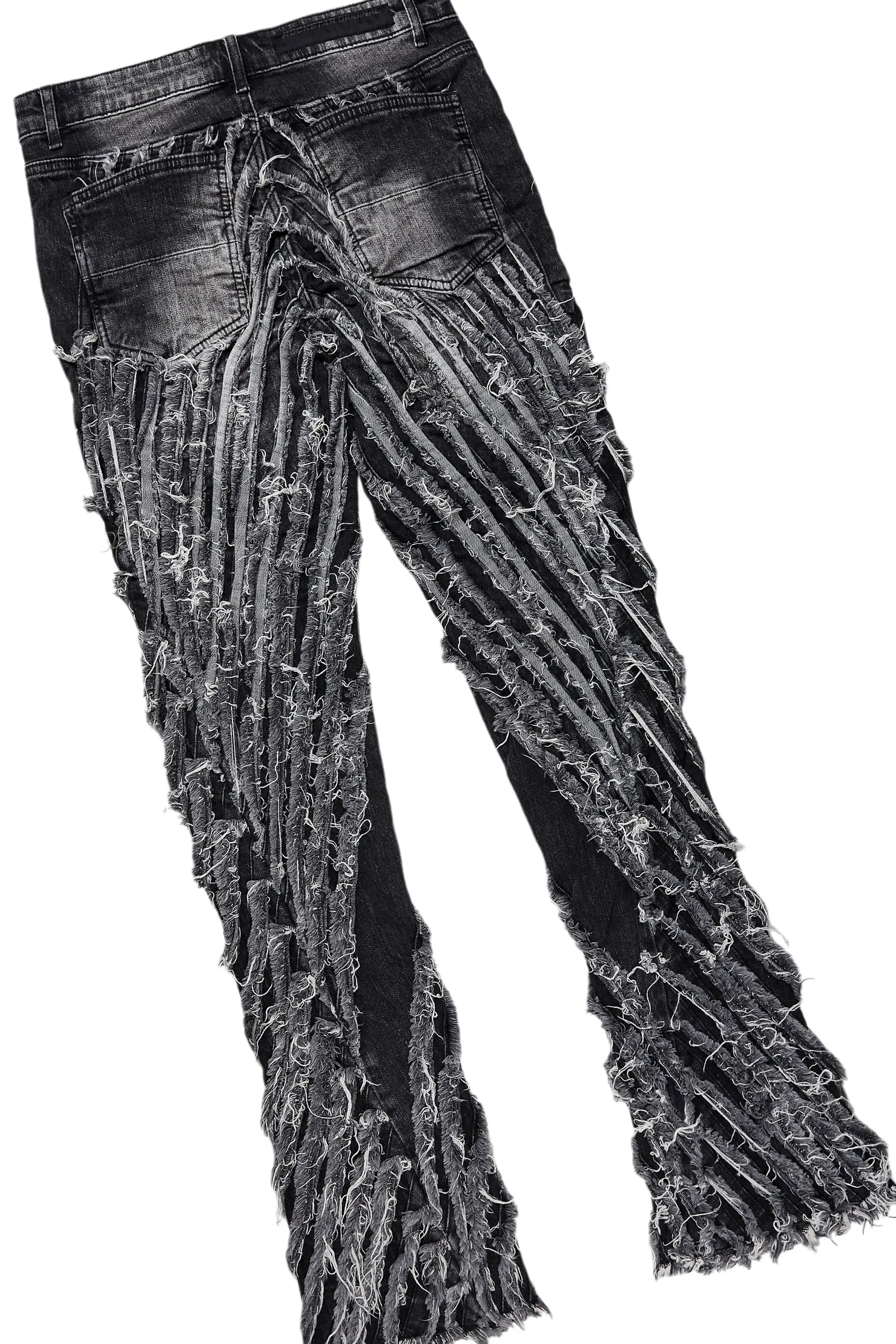 Amina Black Oversized T-Shirt/Stacked Flare Jean Bundle