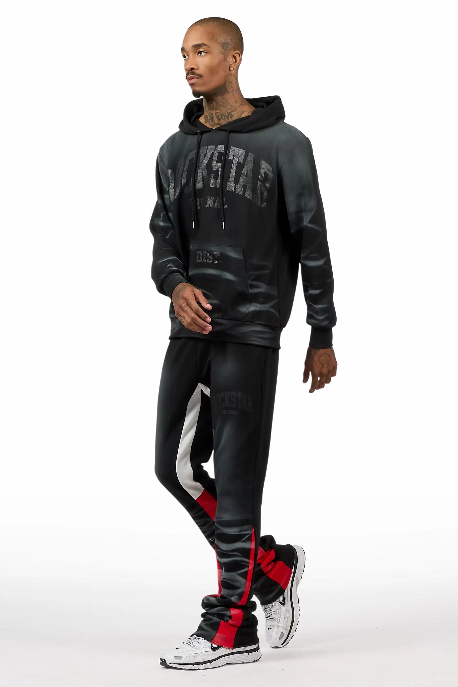 Nelly 2.0 Black Hoodie/Stacked Flare Track Set