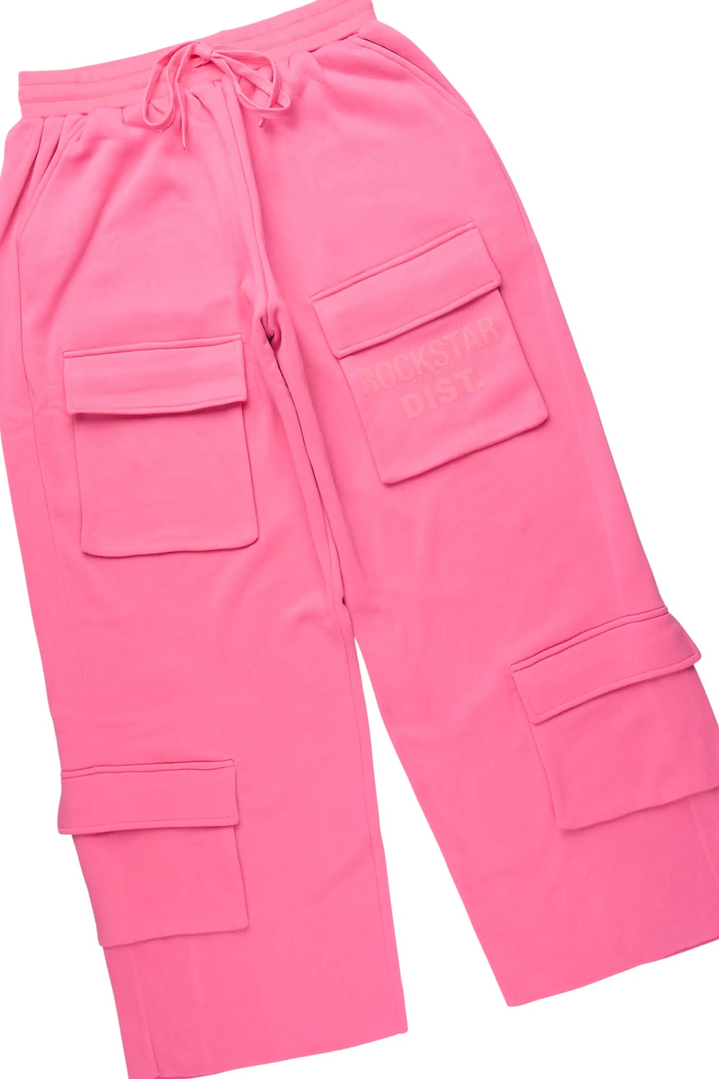 Mauricia Pink Crop Baggy Track Set