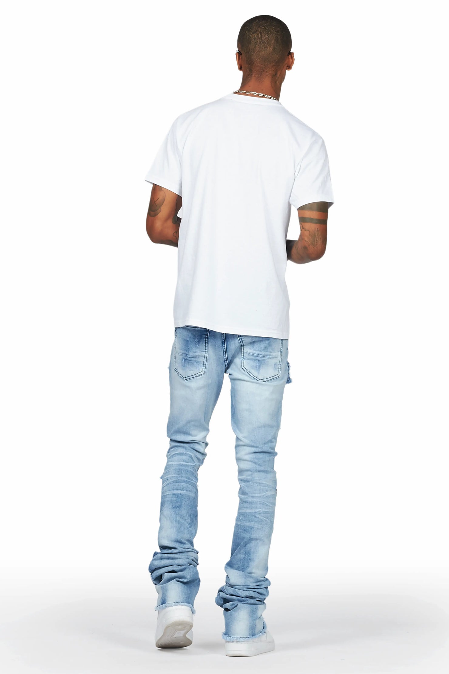 Japoo Blue Super Stacked Flare Jean