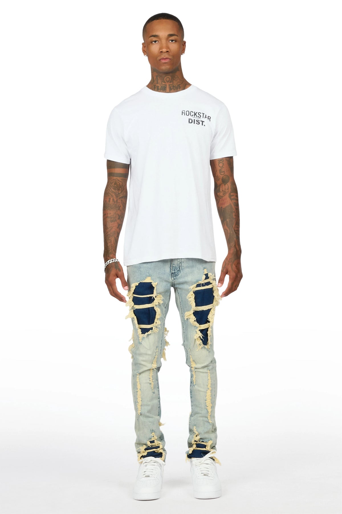 Fateh Light Blue Stacked Flare Jean