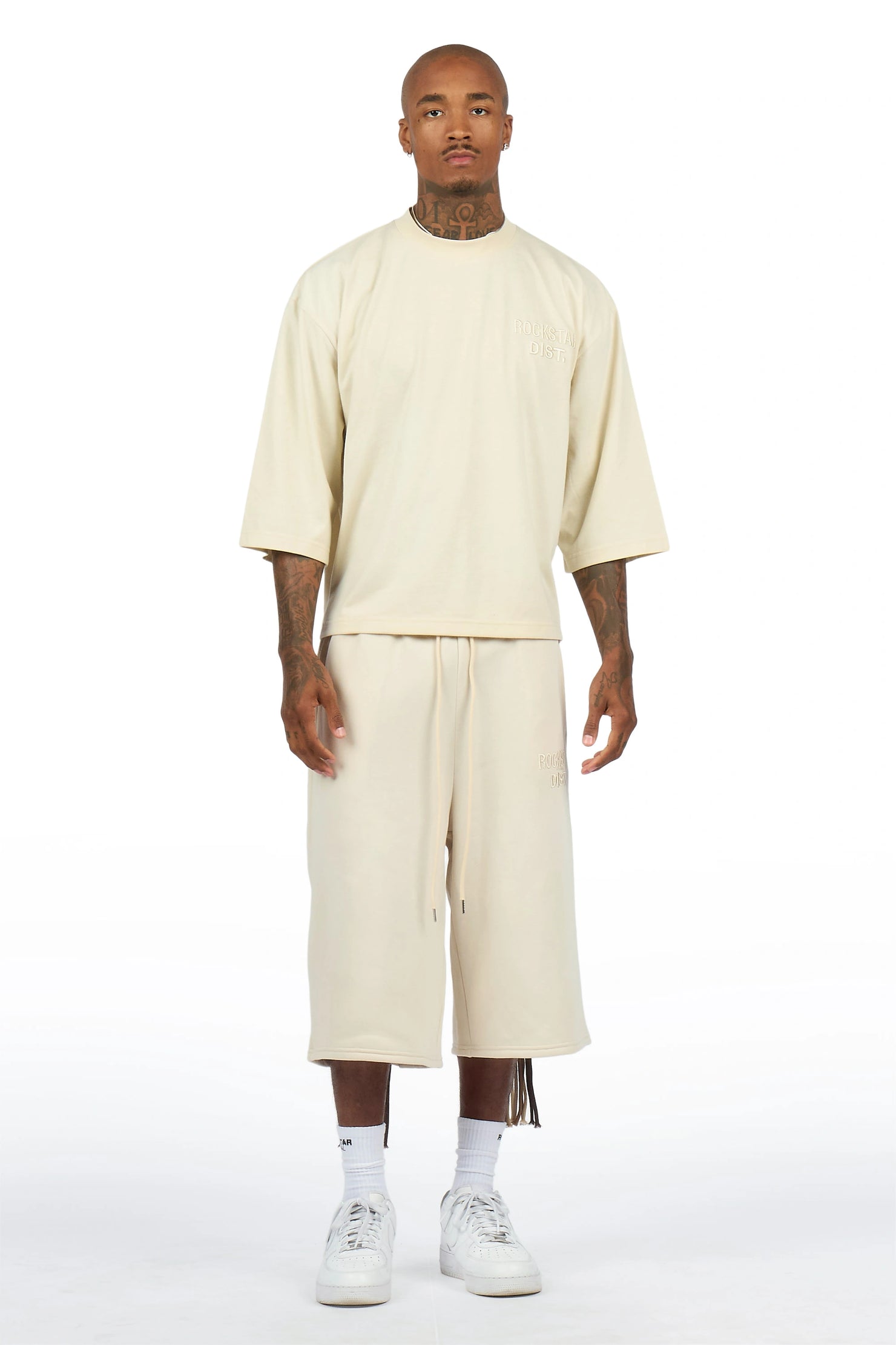 Jolan Beige T-Shirt/Jort Set
