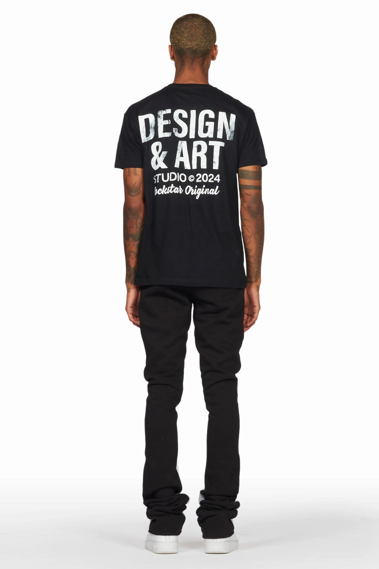 Mancha Black T-Shirt Super Stacked Flare Track Set