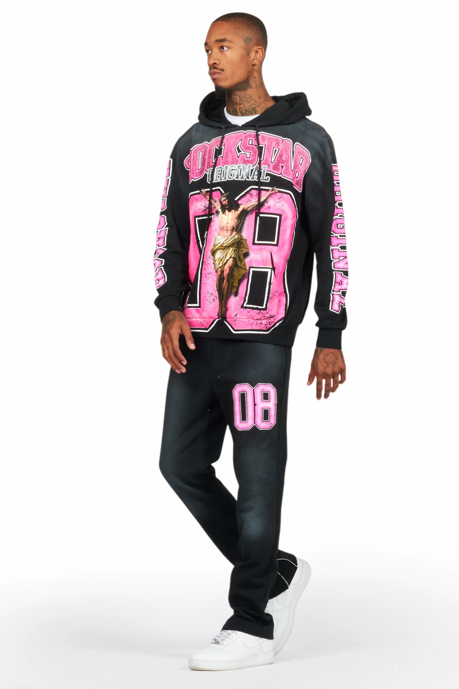 Fields Black Slim Fit Hoodie Track Set