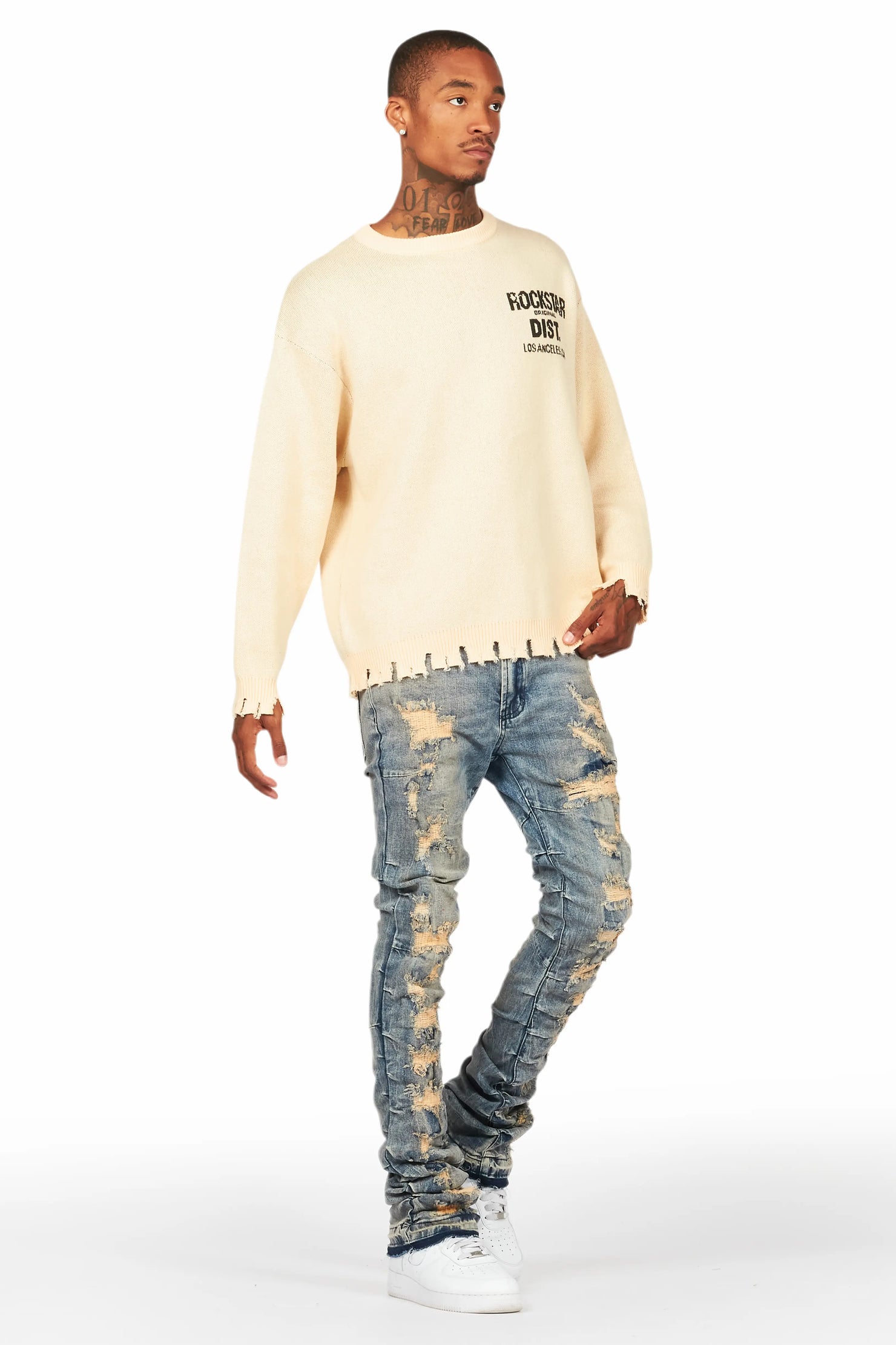 Mercol Blue Stacked Flare Jean