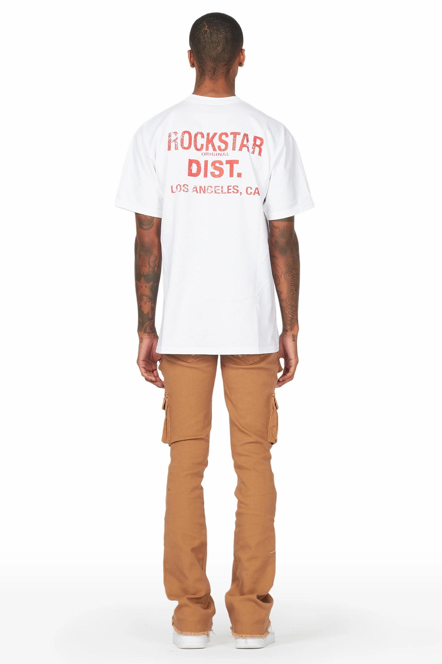 Zaid Tan Stacked Flare Jean