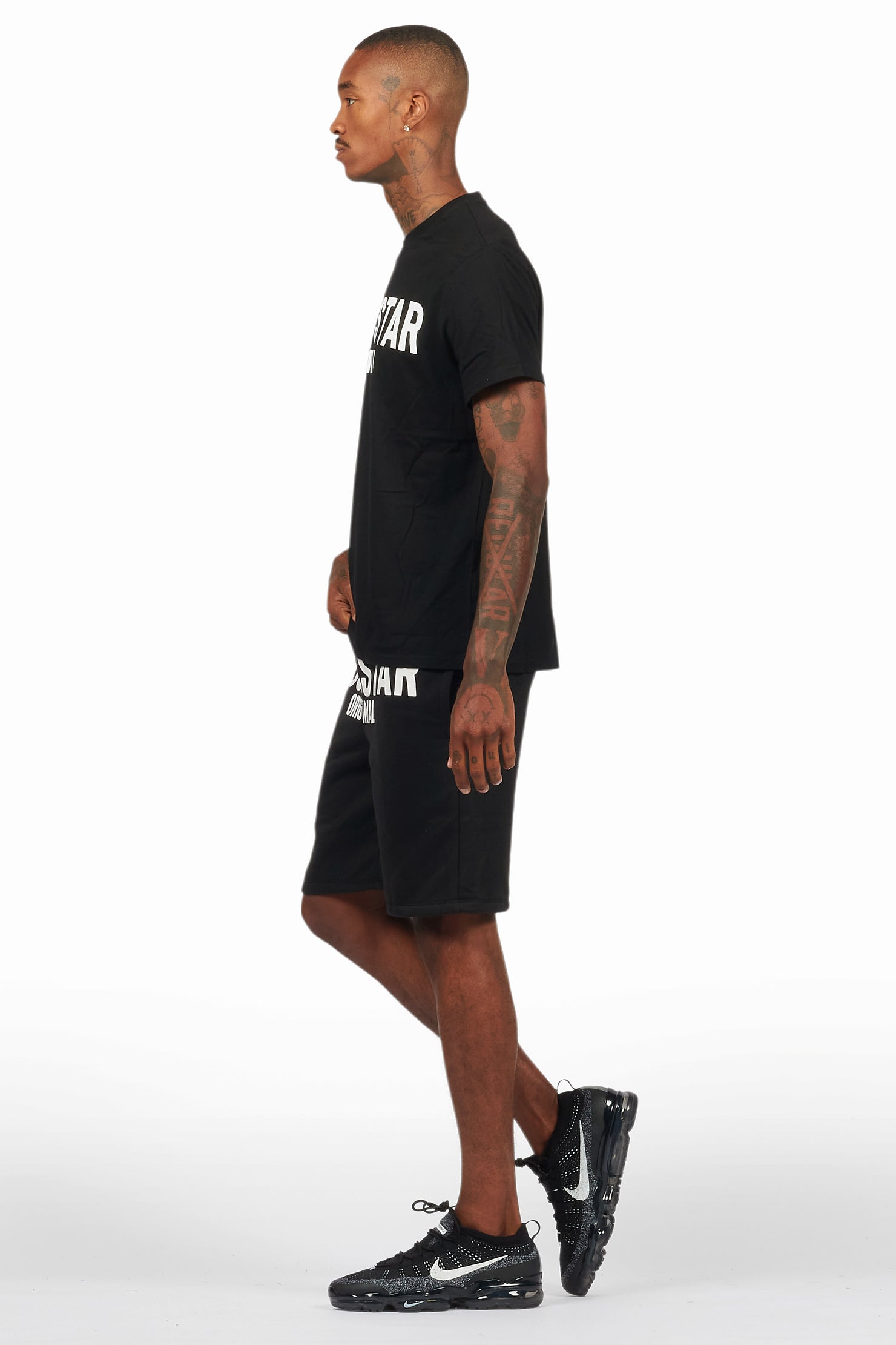 Sana Black/White T-Shirt Short Set