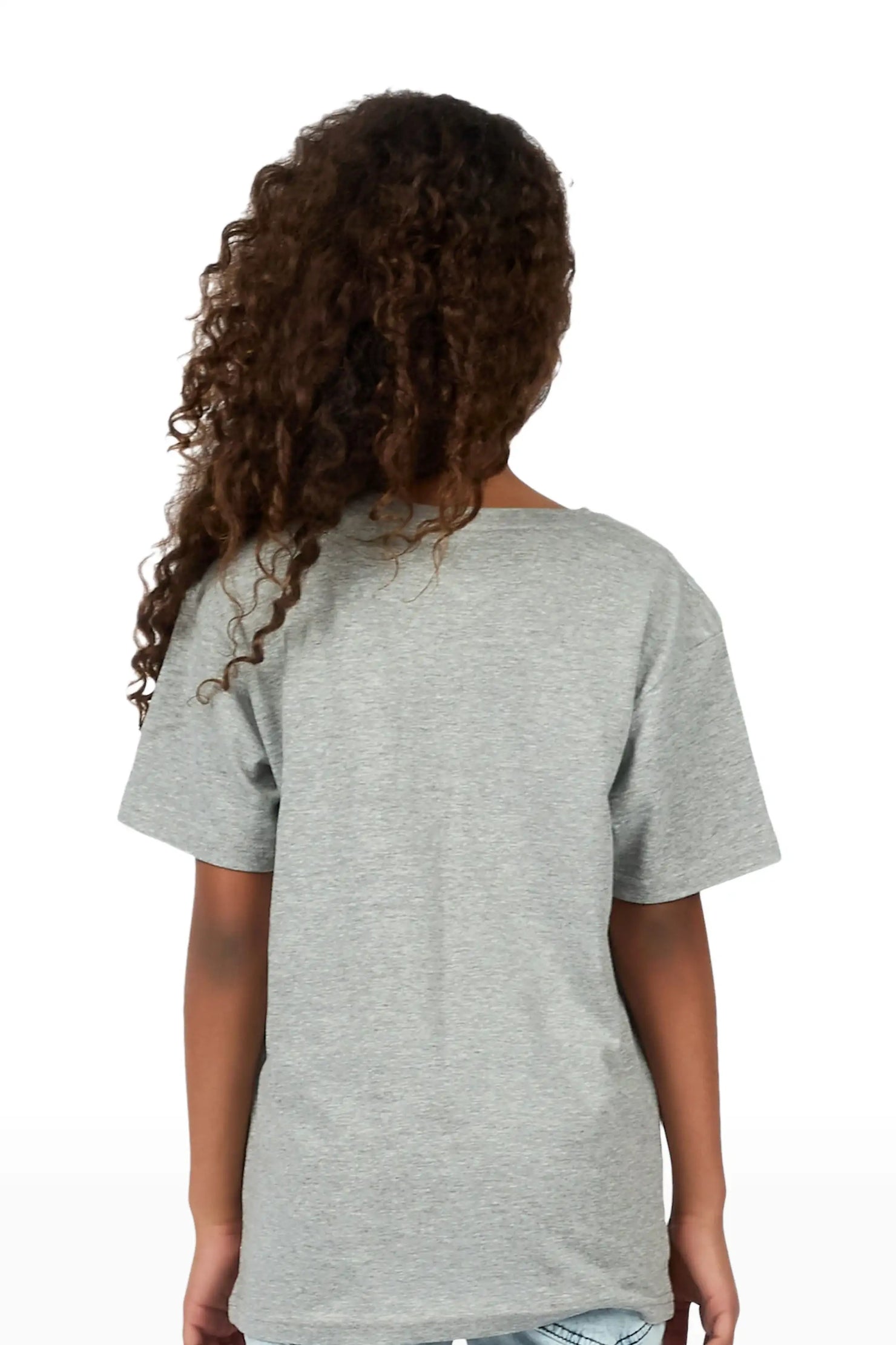 Girls Skye Grey/Emerald Graphic T-Shirt