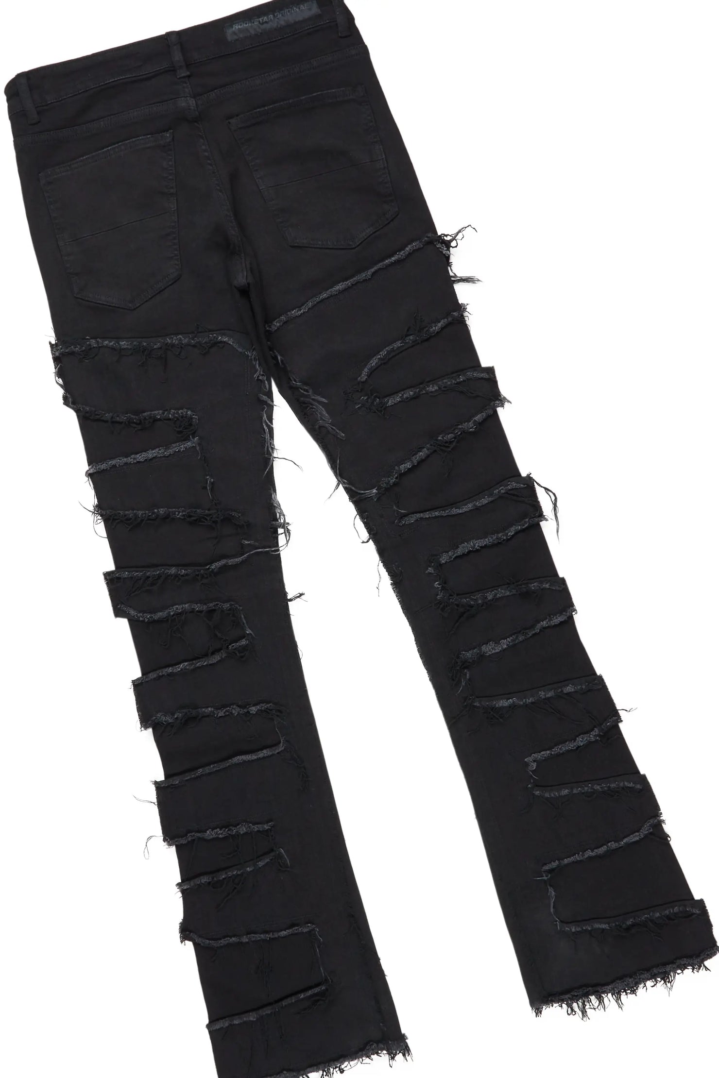 Lamar Black Oversized T-Shirt/Stacked Flare Jean Bundle