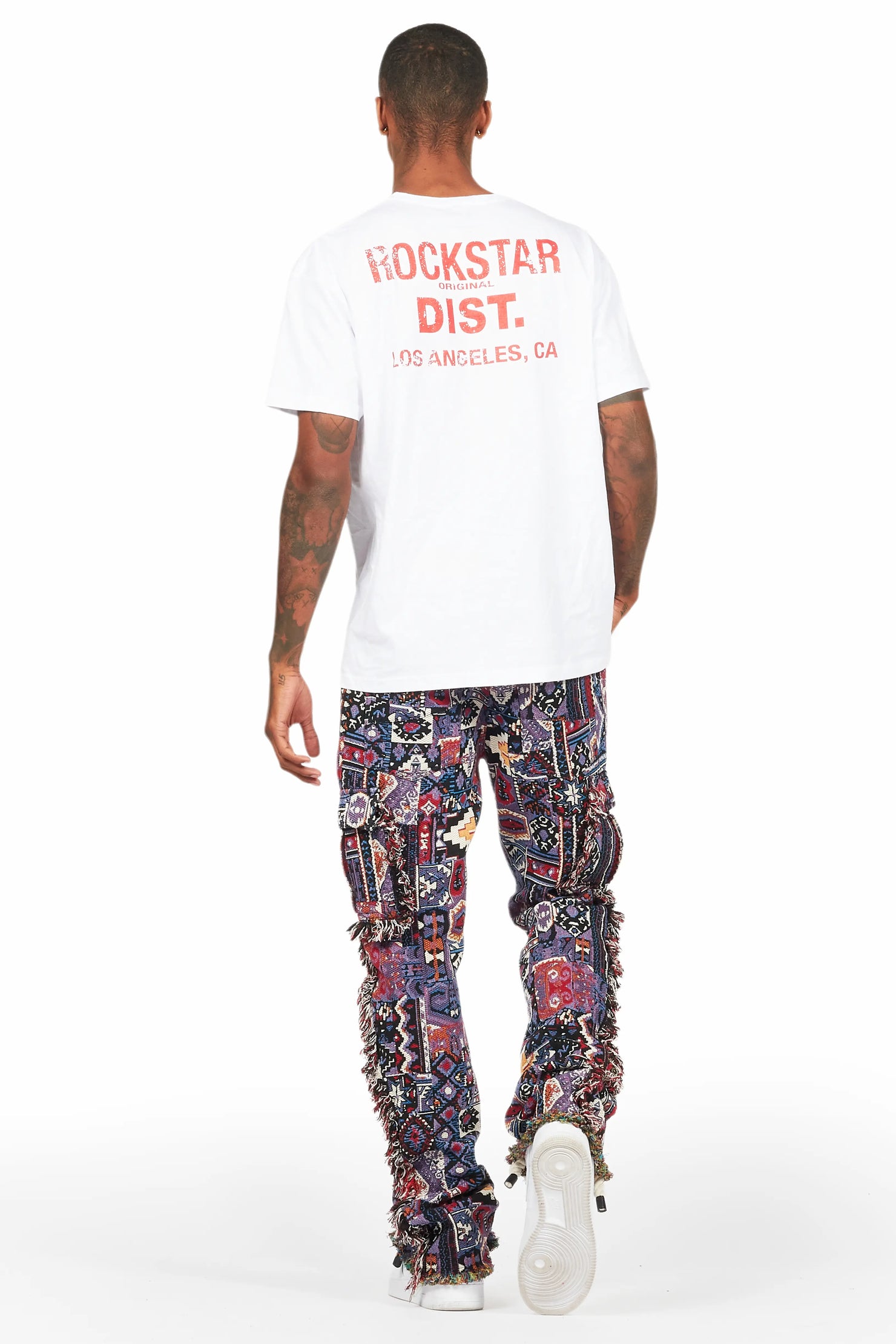 Ayami Purple Slim Tapestry Flare Jean