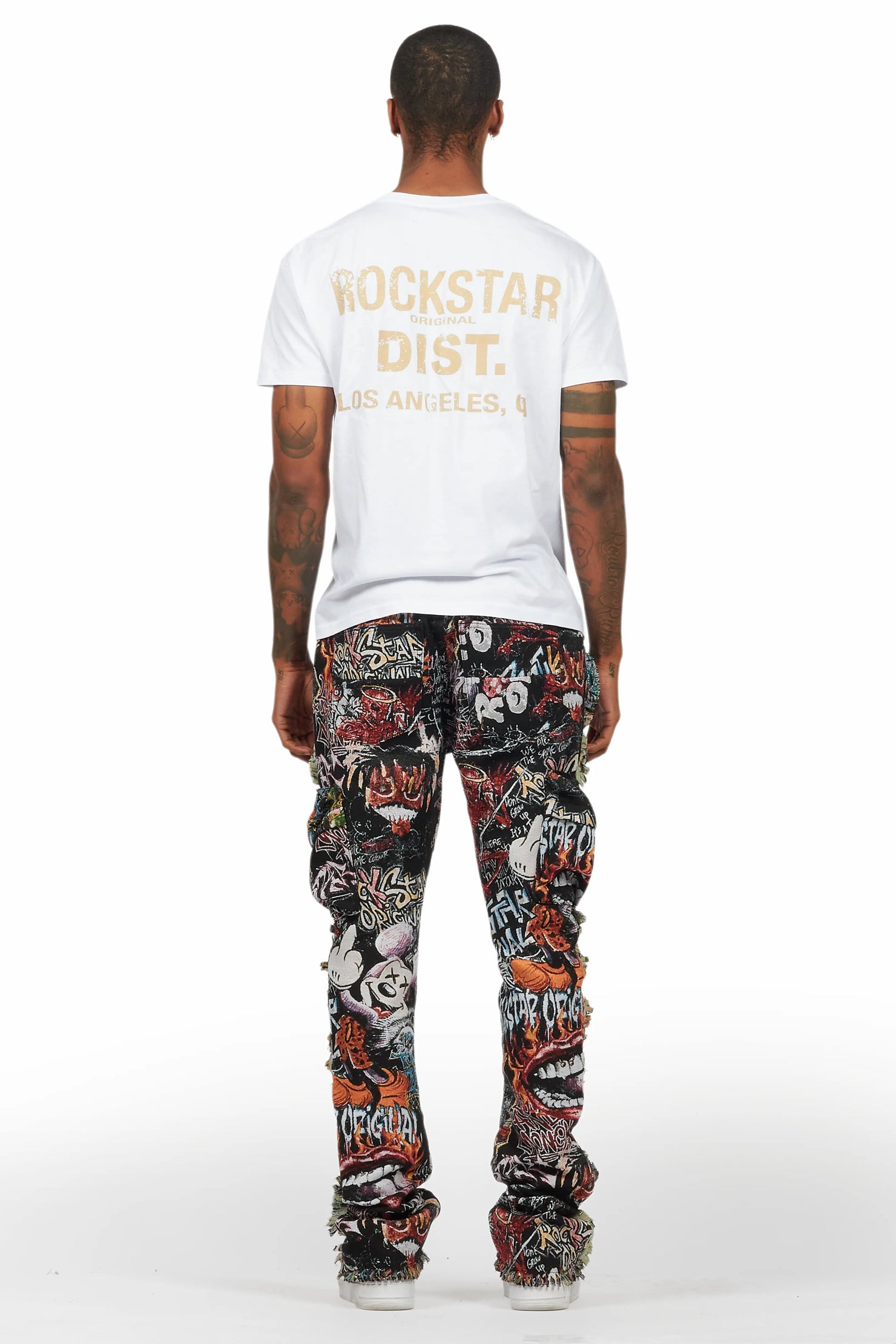 Jari Multi Stacked Tapestry Flare Jean