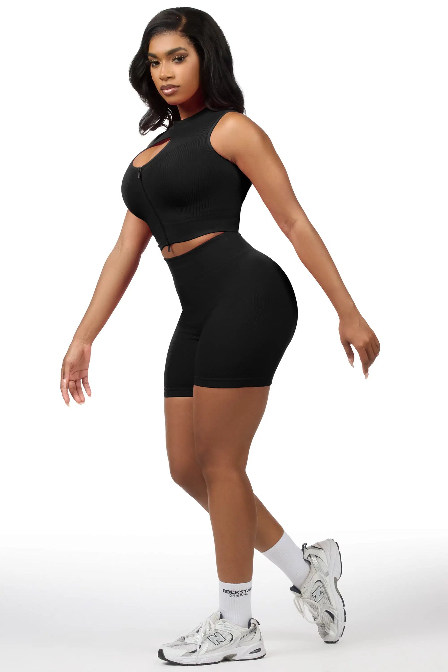Sadique Black Active Bike Short Set