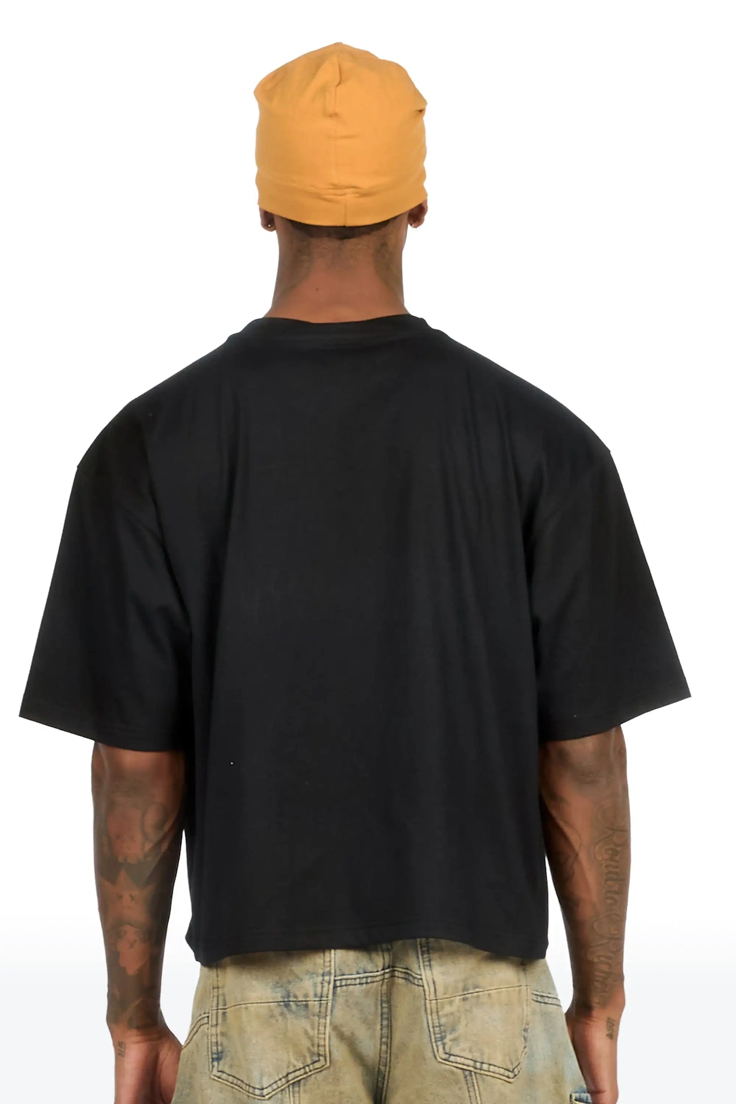 Alas Black Boxy Crop Tee