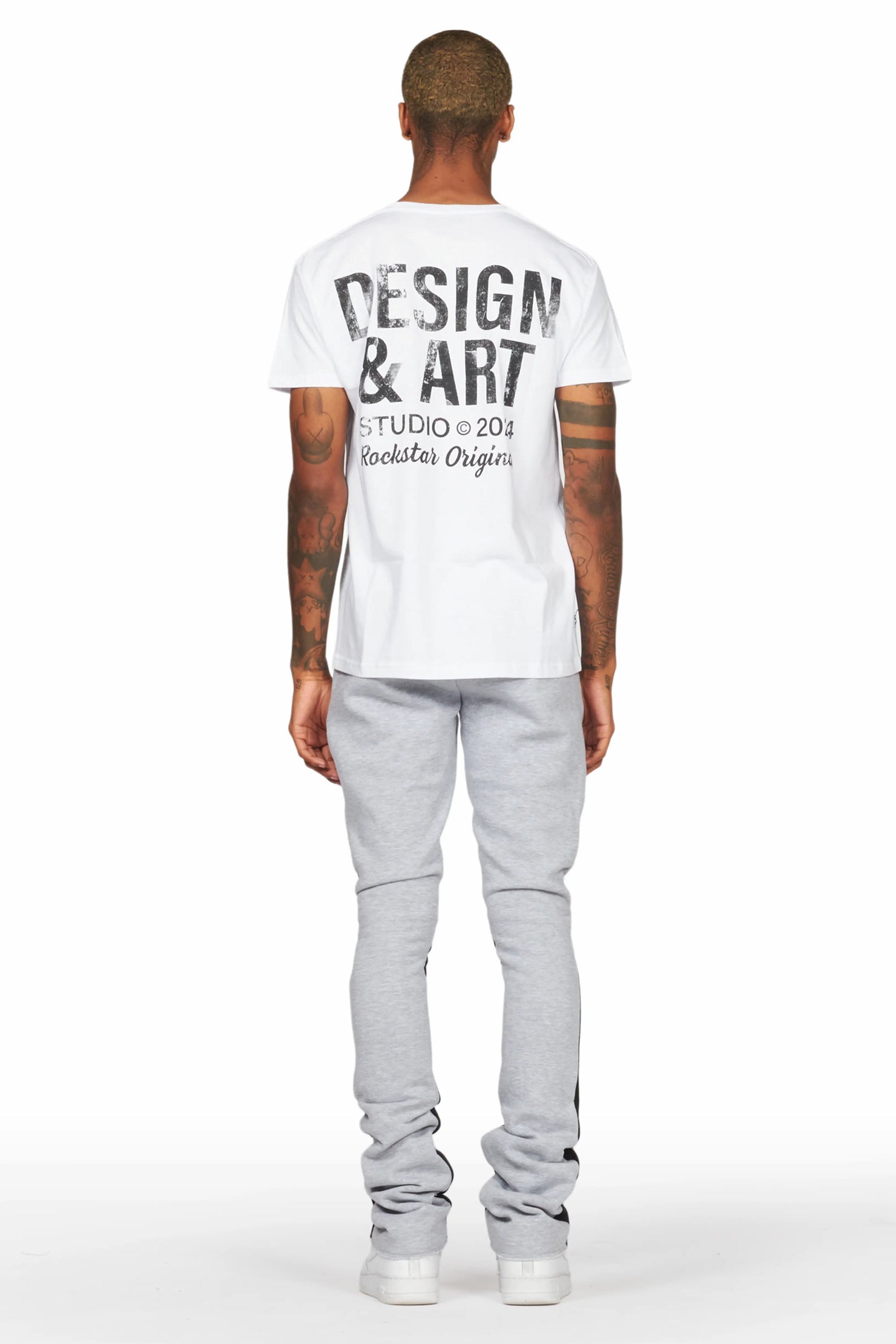 Mancha White/Grey T-Shirt Stacked Flare Track Set