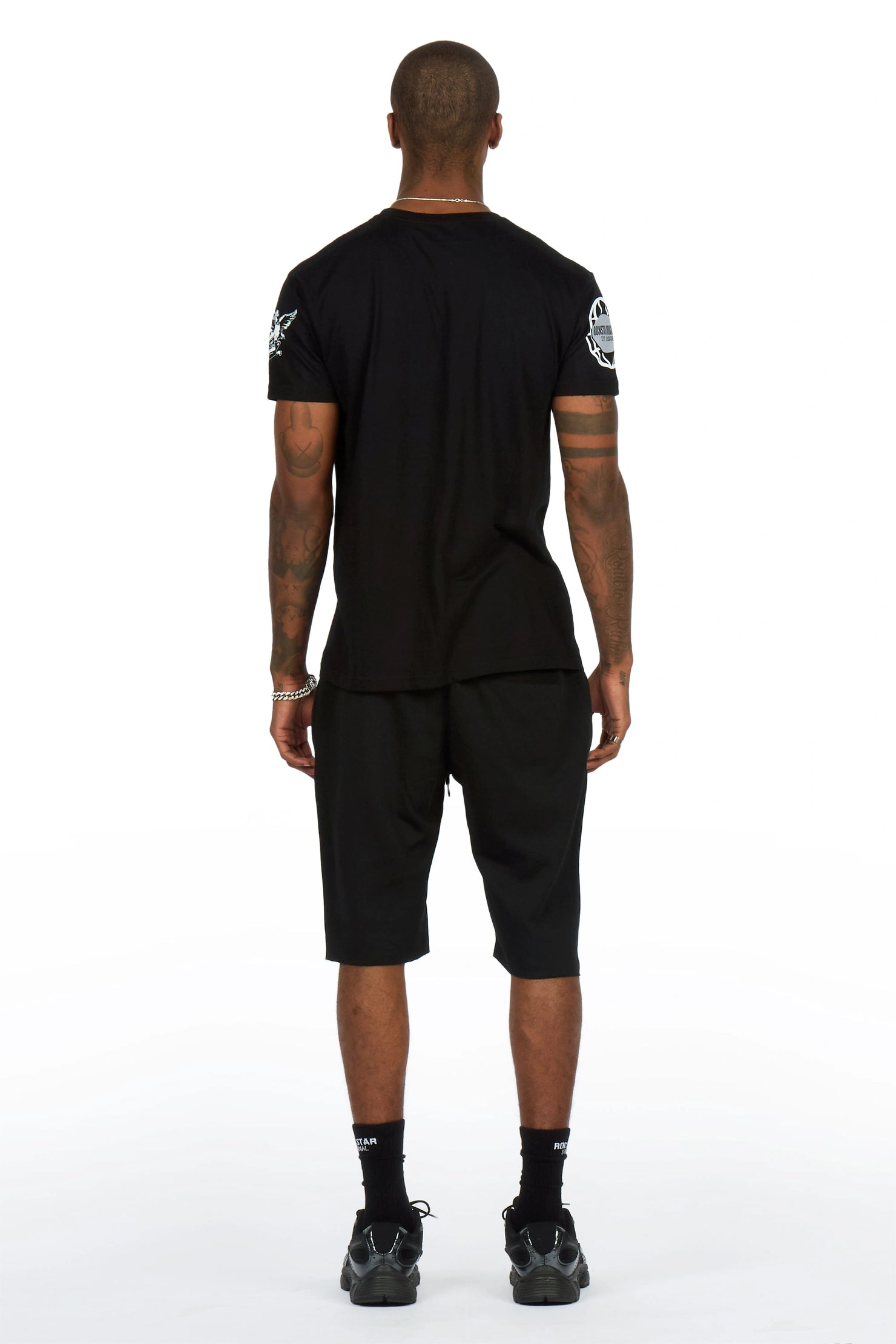 Gutta 2.0 Black/Black Rhinestone T-Shirt/Short Set