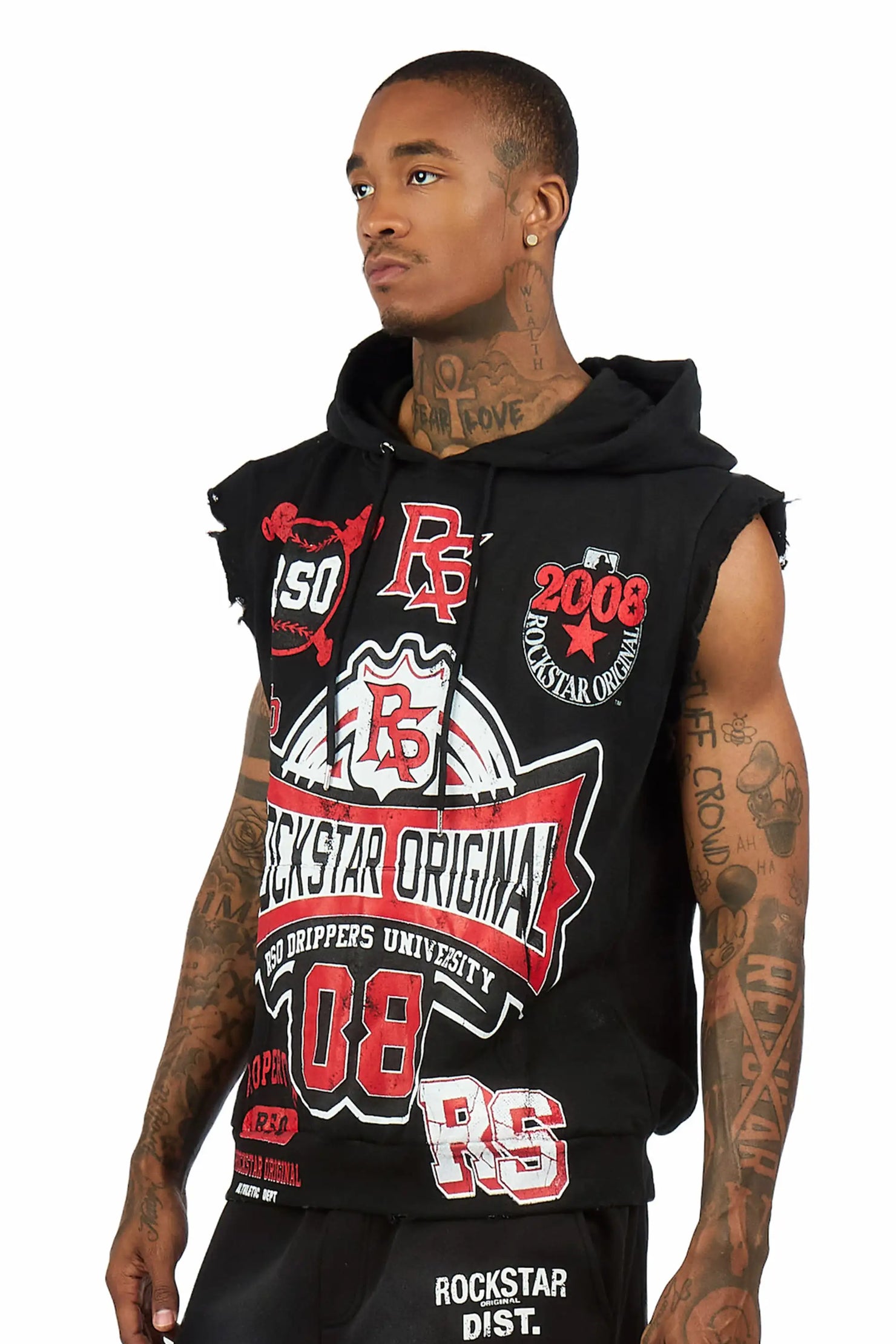 Mavrix Black Cut Sleeve Hoodie