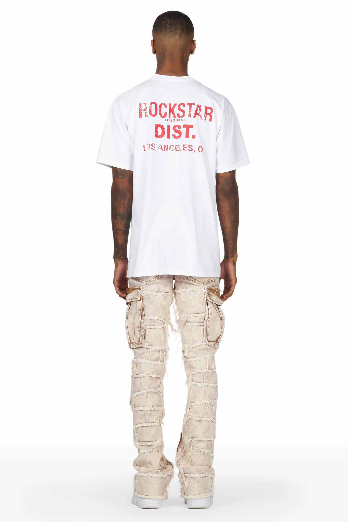 Slater Tan Stacked Flare Jean