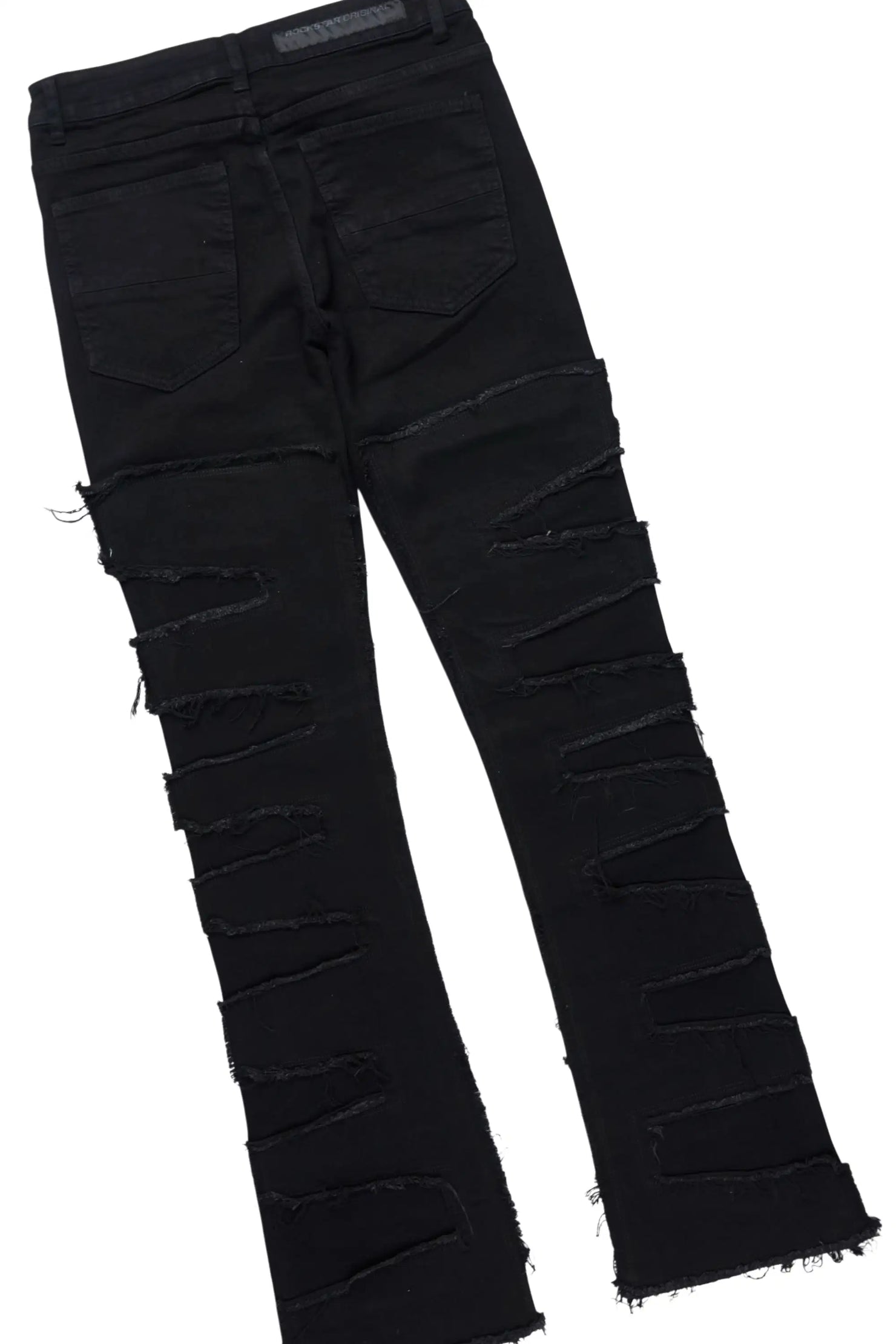 Amos Black/Black Hoodie/Stacked Flare Jean Set