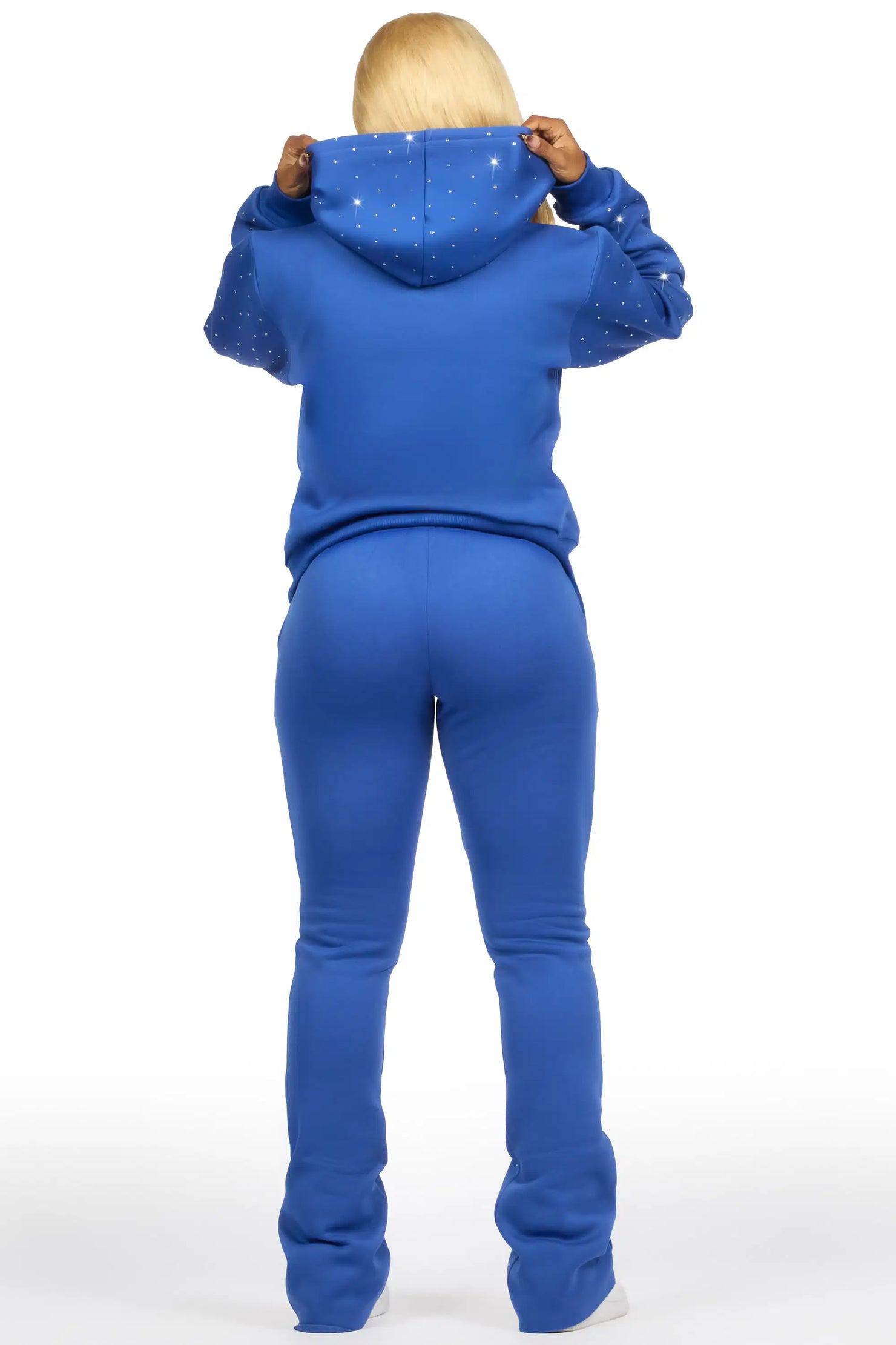 Shamoney Royal Blue Rhinestone Stacked Track Set