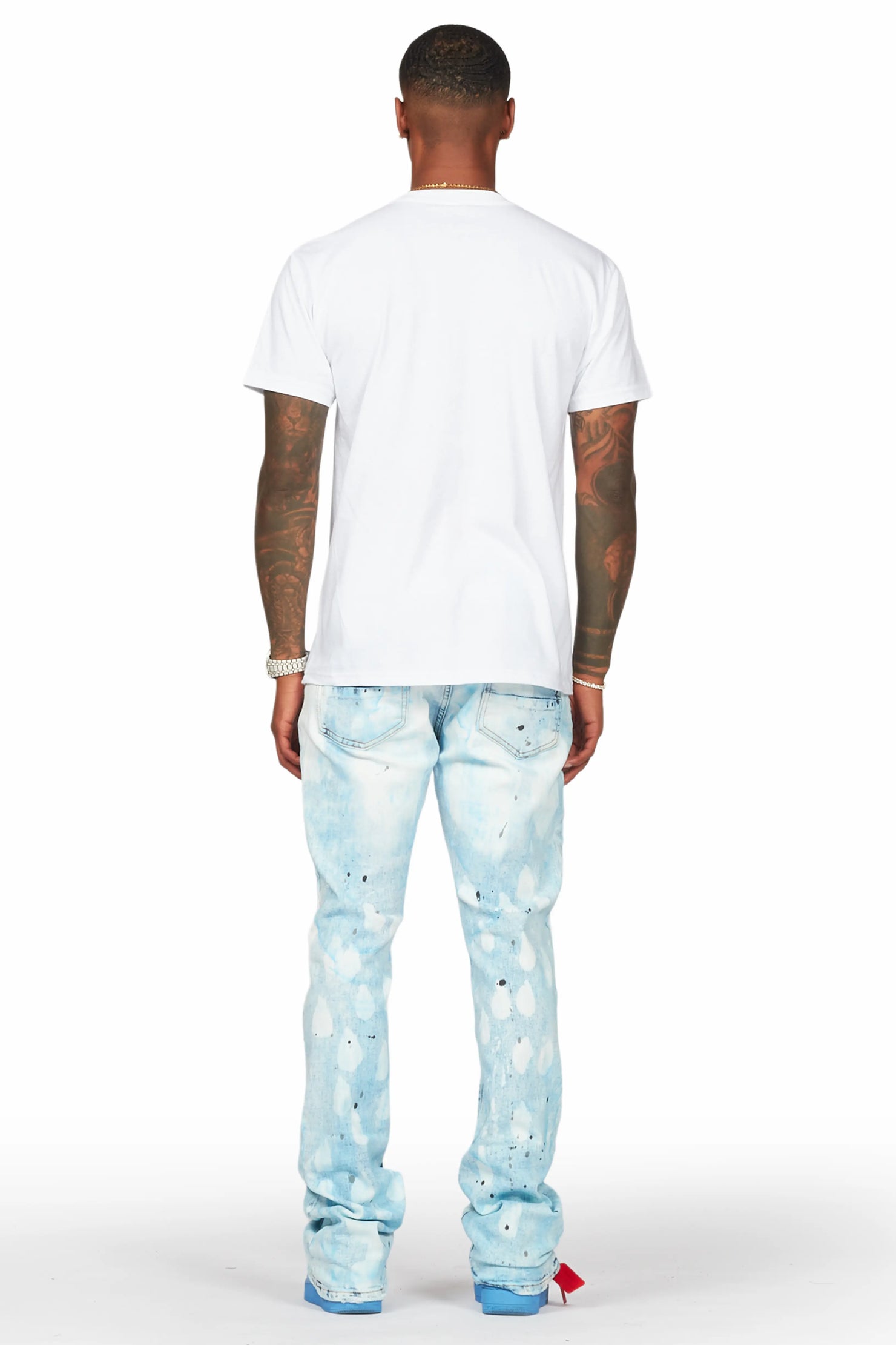 Cantu Light Blue Stacked Flare Jean