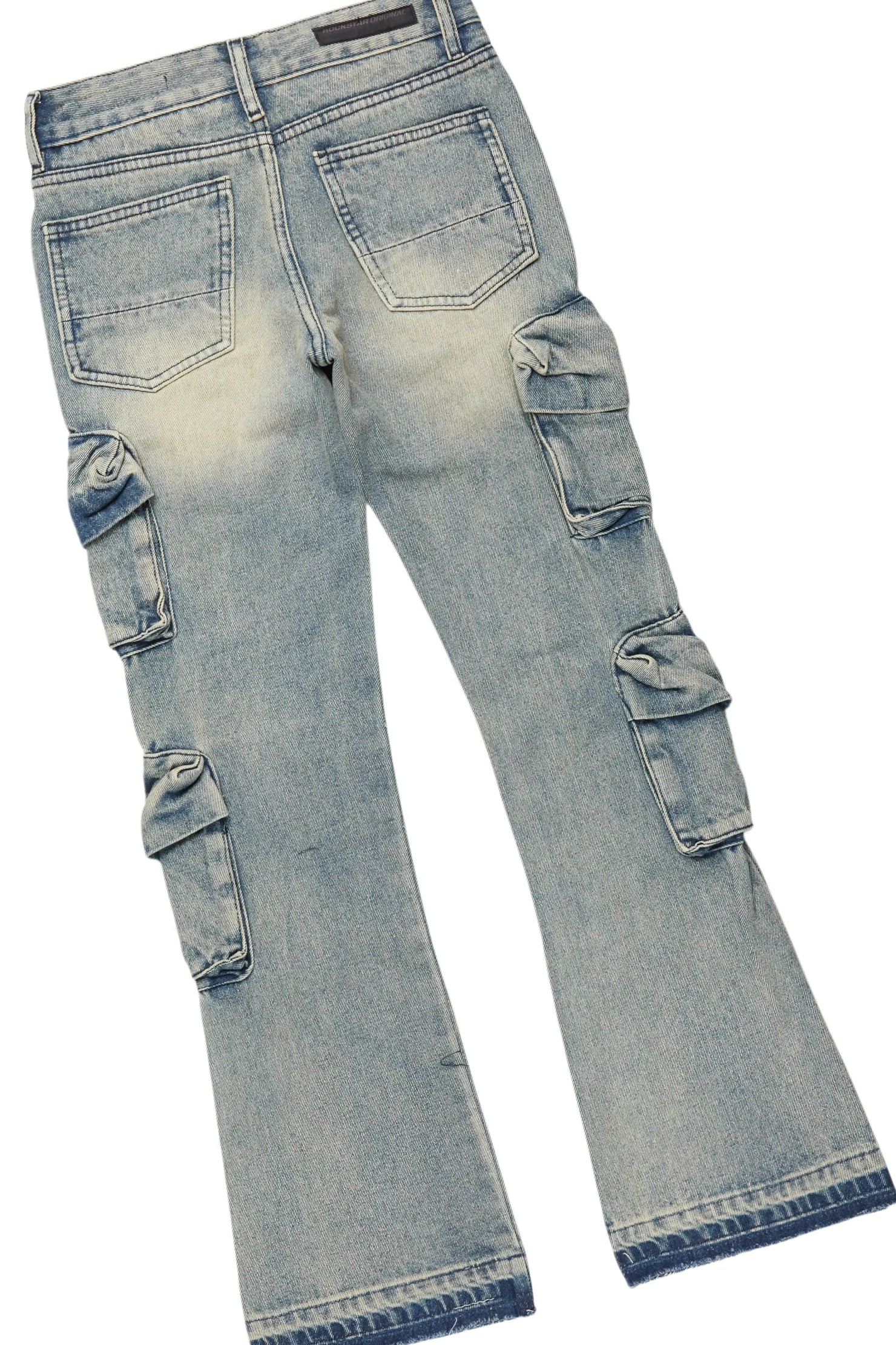 Boys Kendry Grey/Blue Hoodie/Stack Flare Jean Set