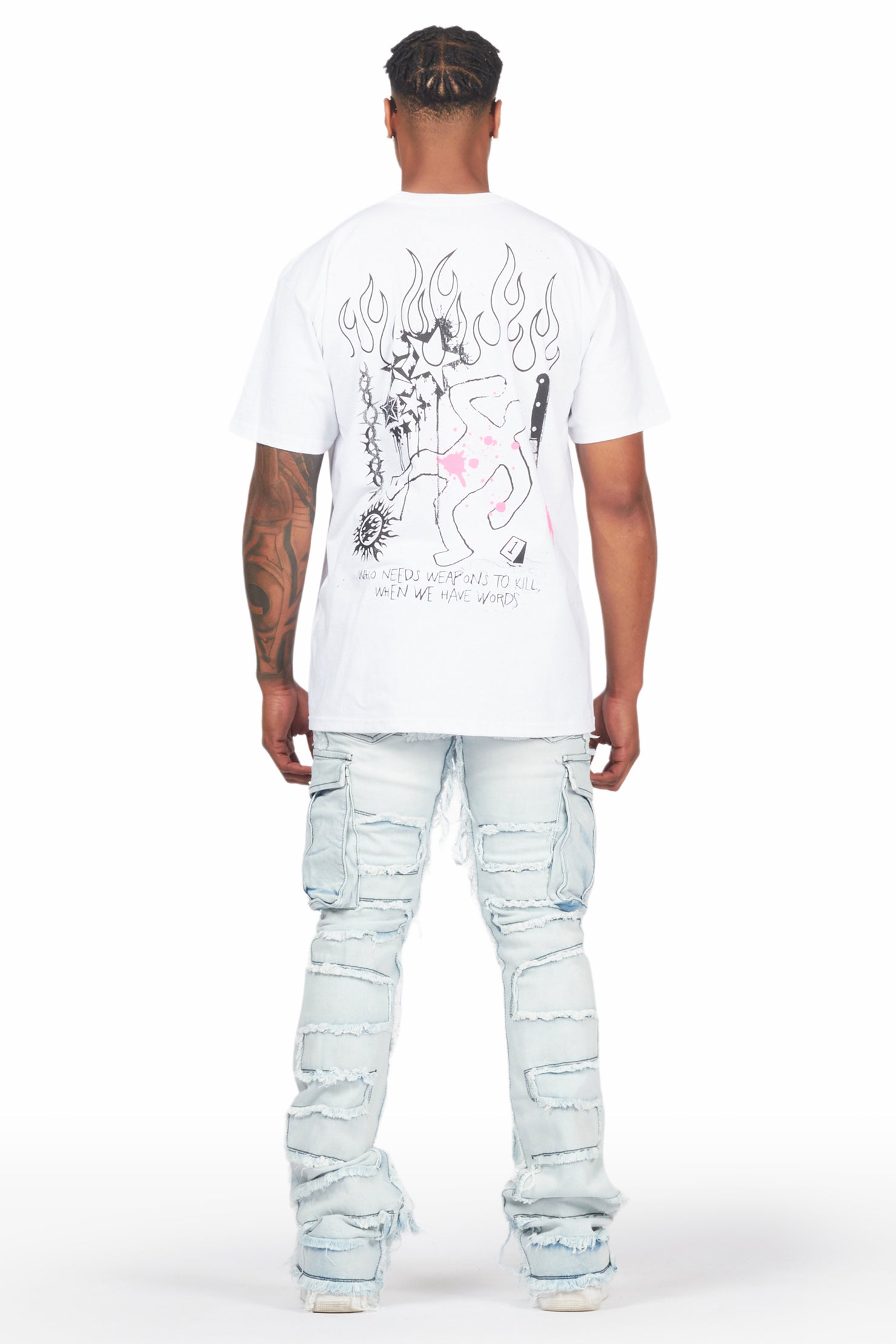 Slater Blue Stacked Flare Jean