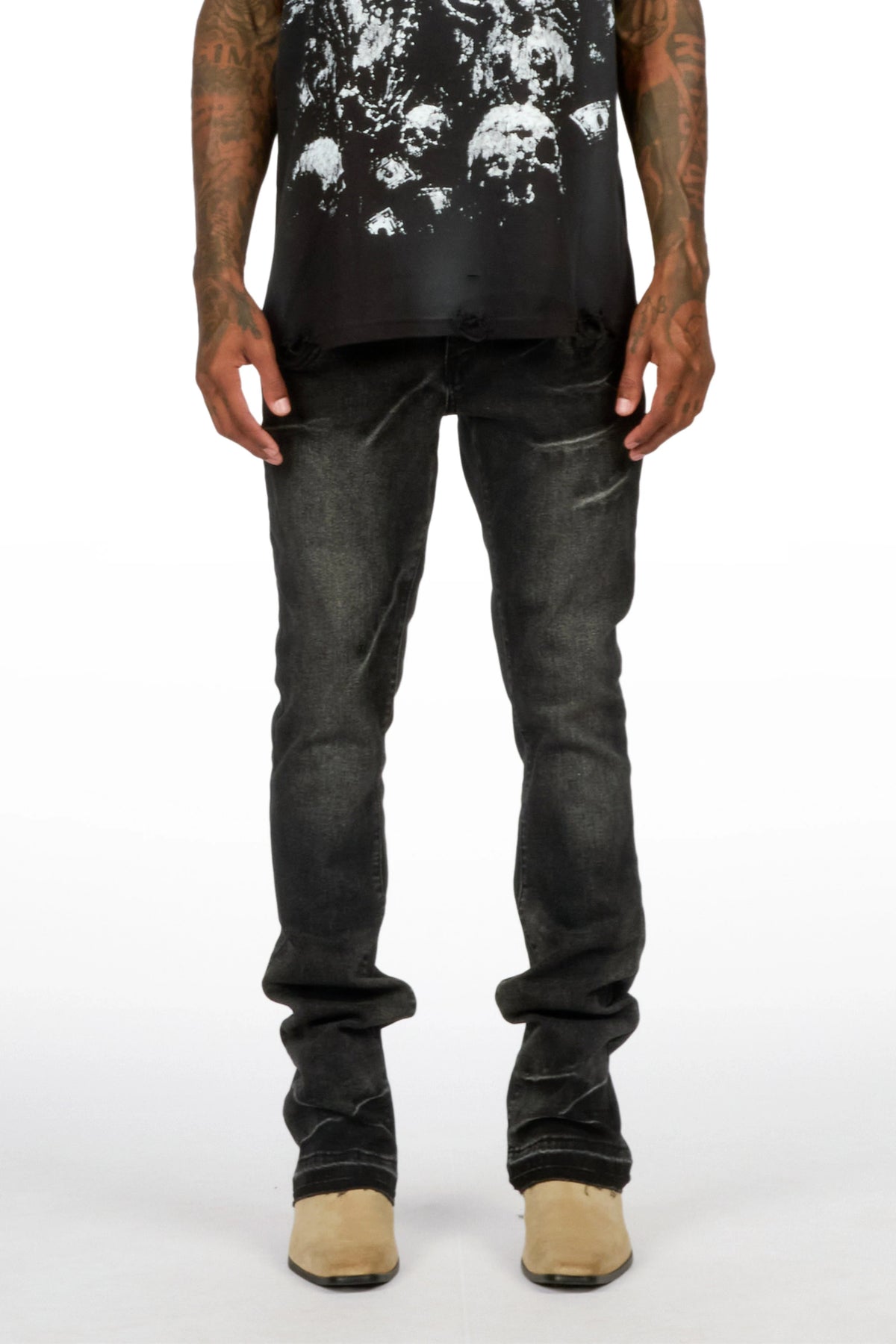 Belnav Black Stacked Jean