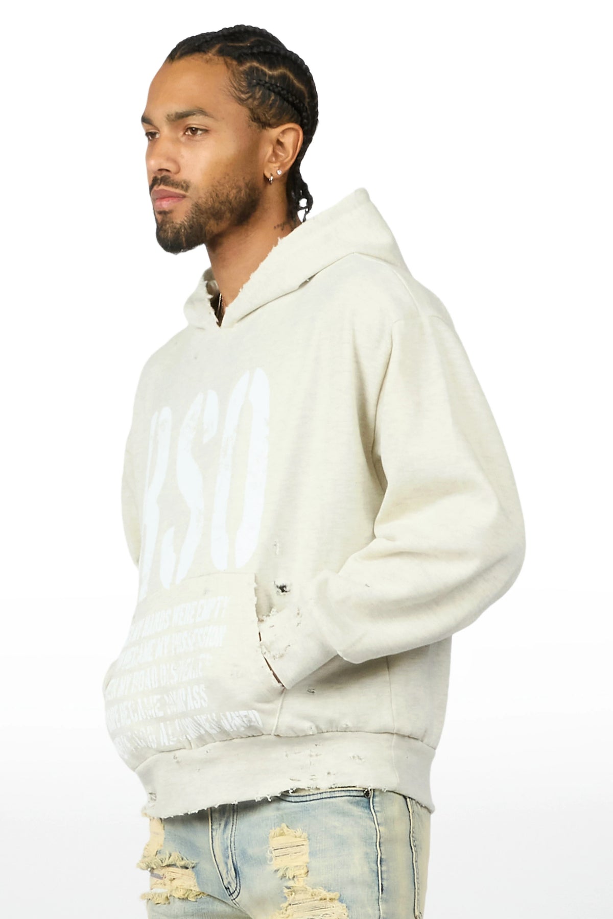 Jaesh Light Oatmeal Graphic Hoodie