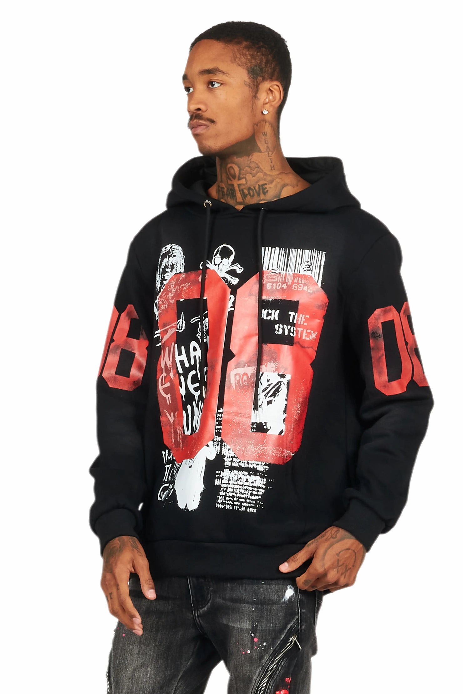 Grill Black Graphic Hoodie