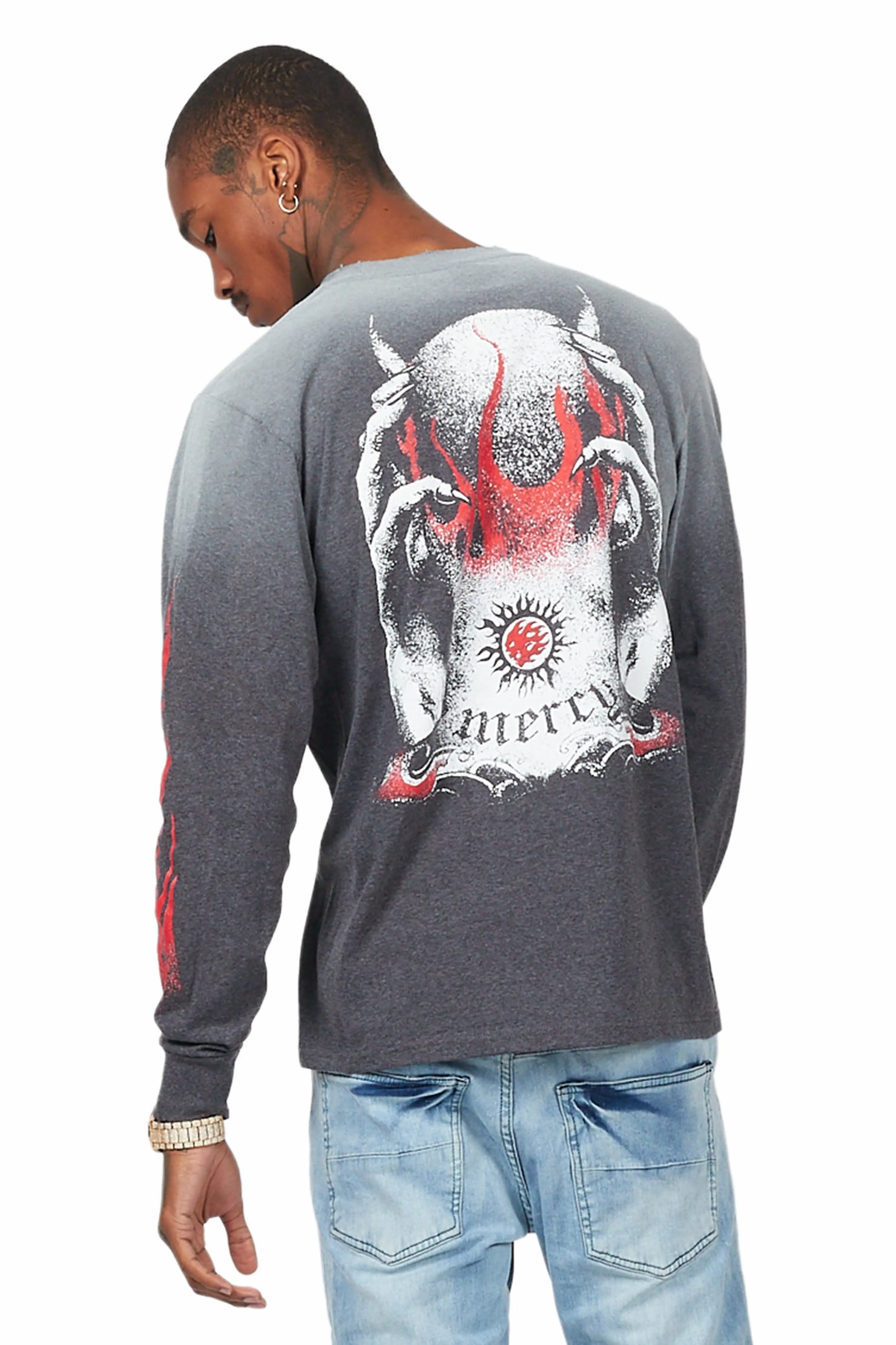Mercy Charcoal Long Sleeve Graphic T-Shirt