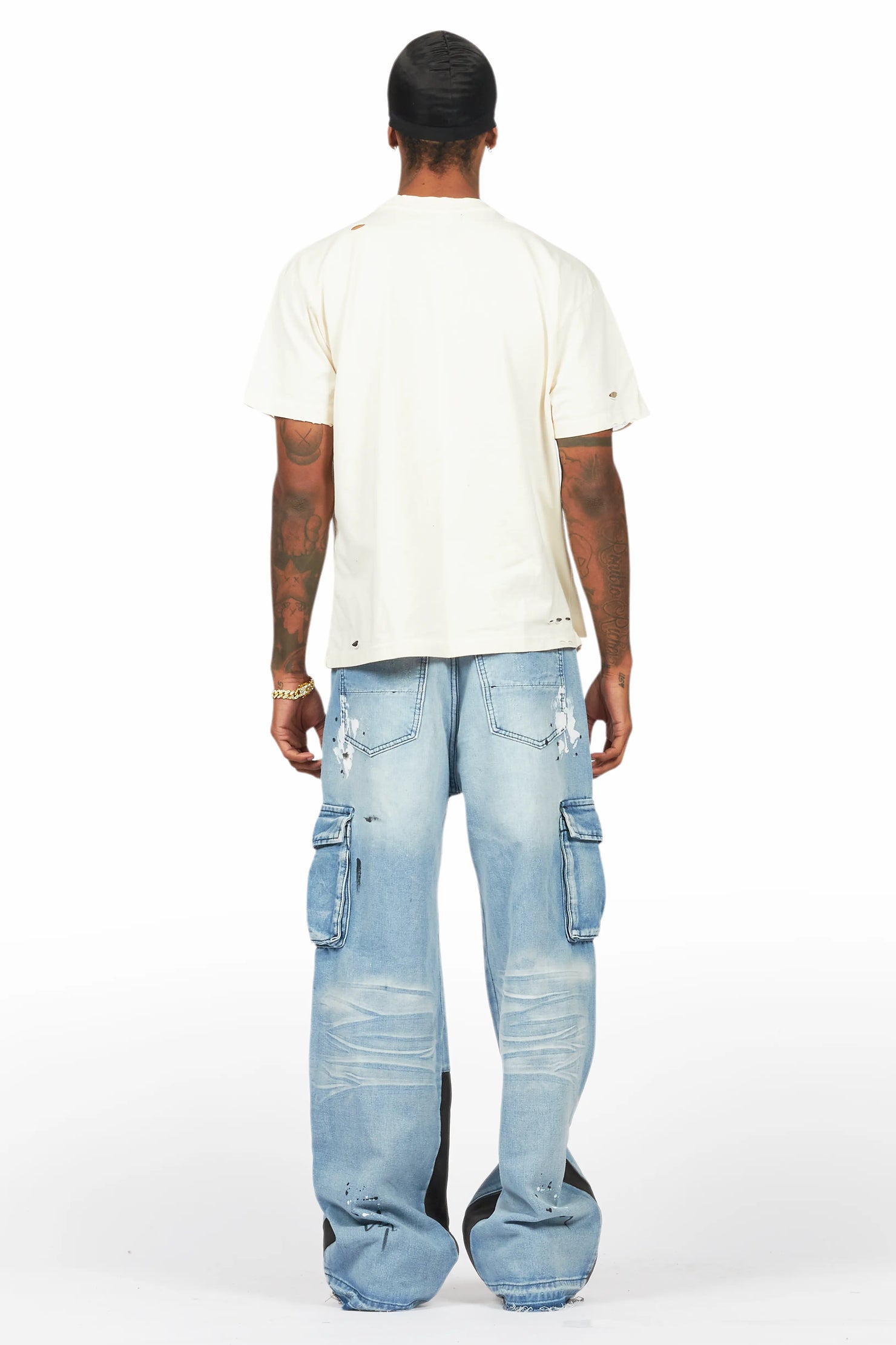 Dru Blue Painter Baggy Cargo Jean