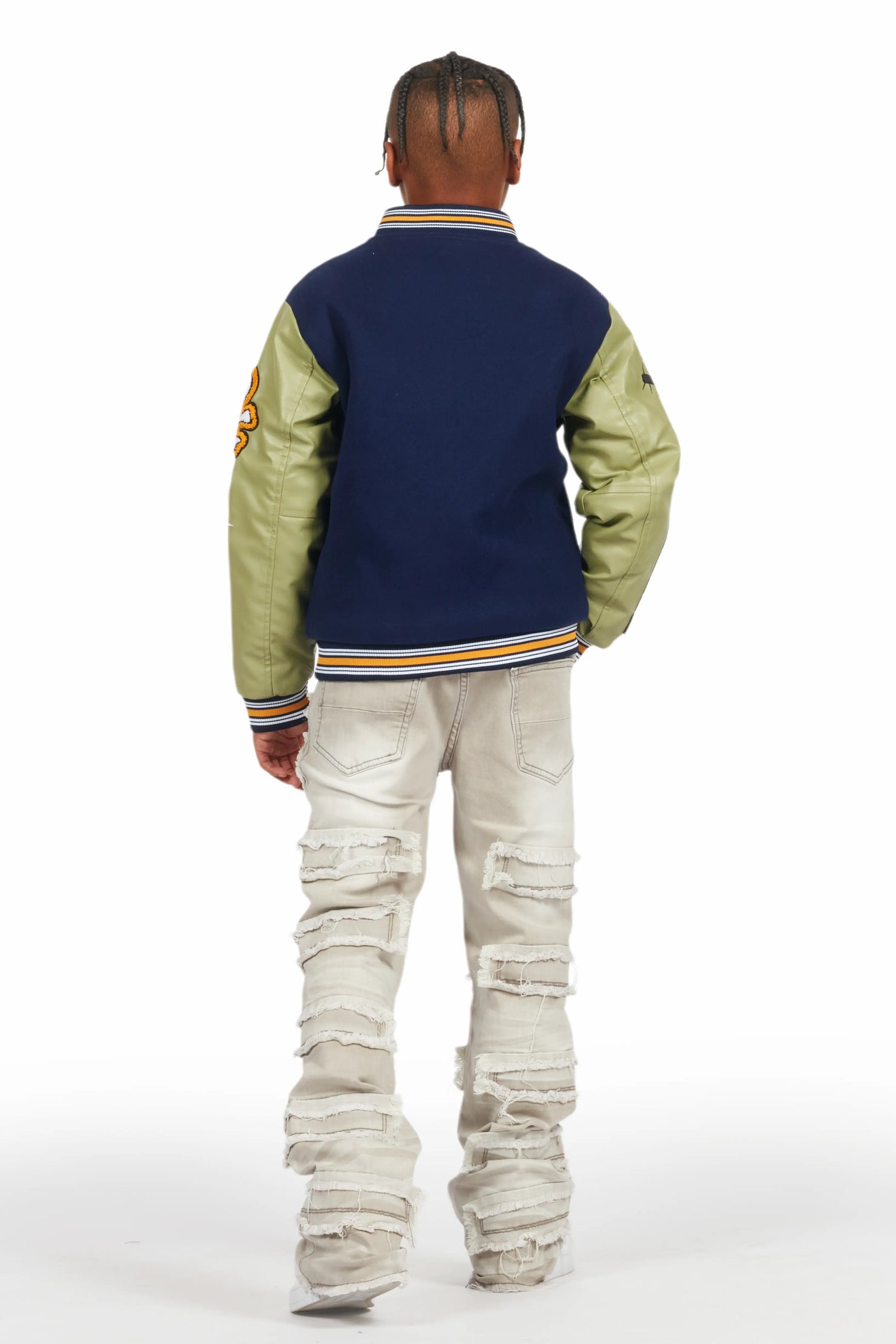 Boys Rudolf Grey Stacked Flare Jean