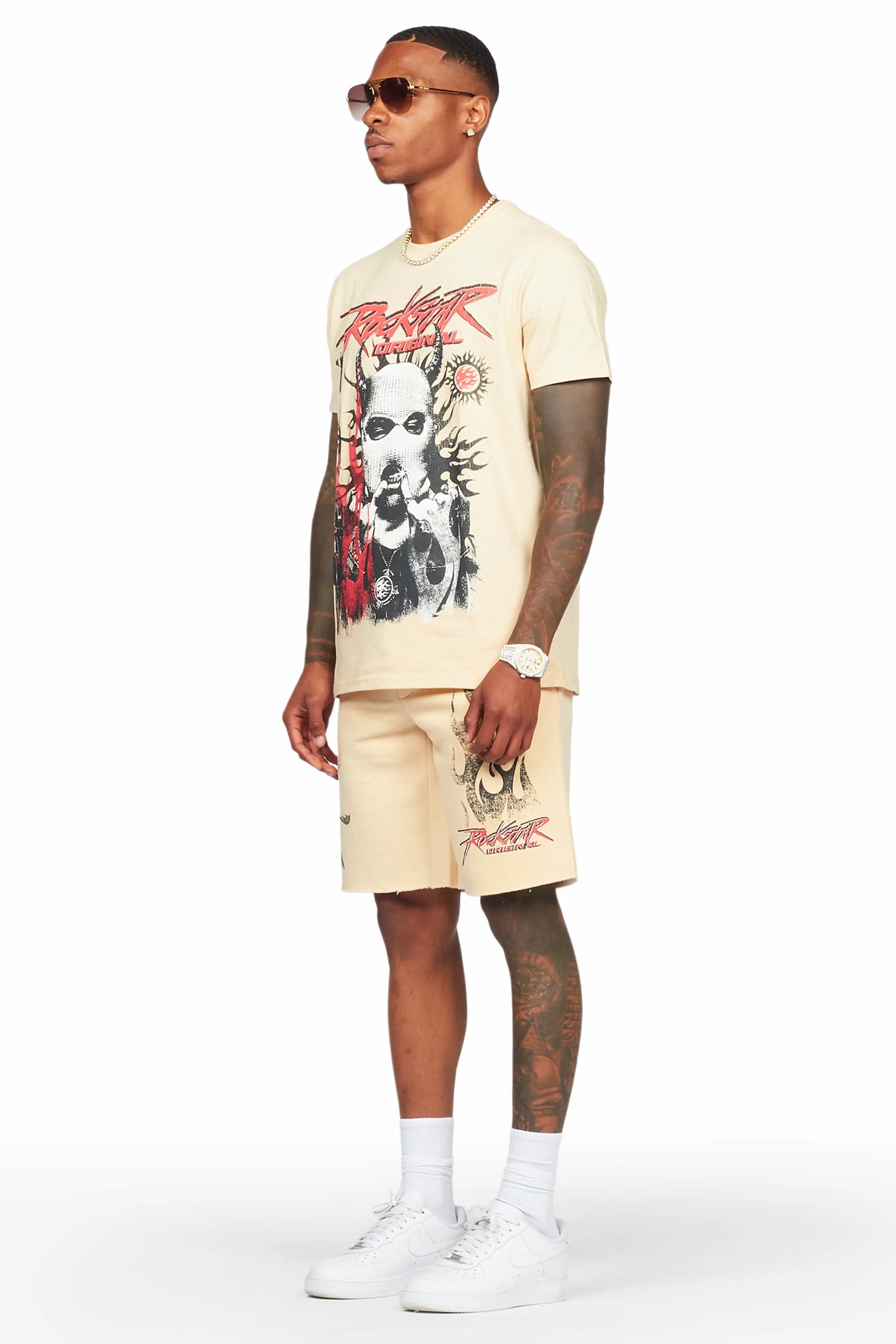 Turquil Beige T-Shirt/Short Set